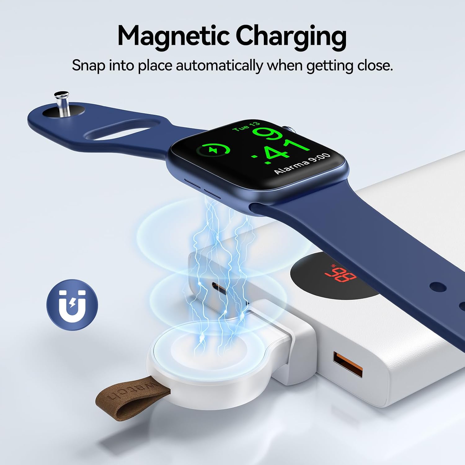 Detalle de NEWDERY Portable Charger for Apple Watch Ultra2 1