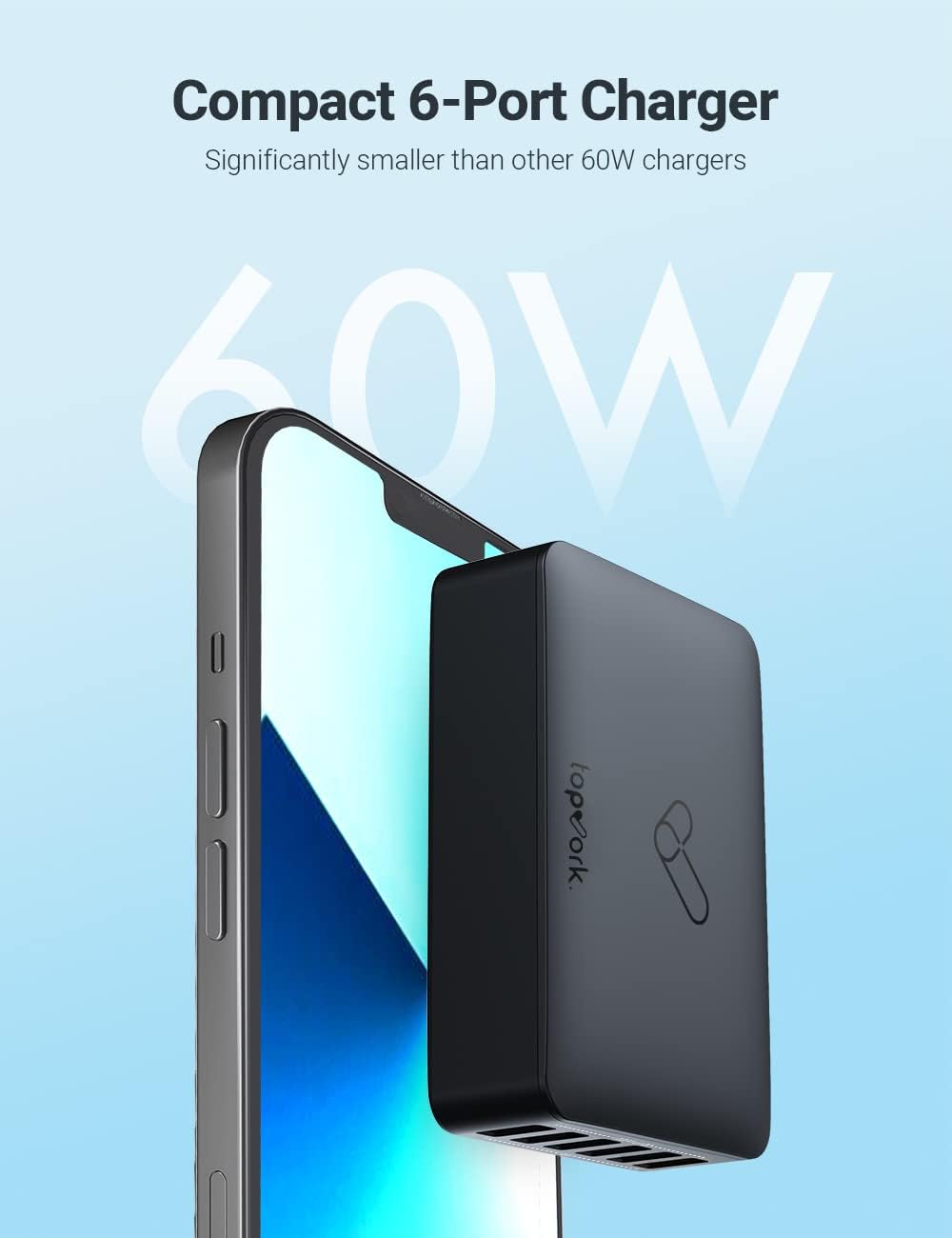 Thumbnail 5 de TOPVORK Chargeur Multi USB 60W pour bureau