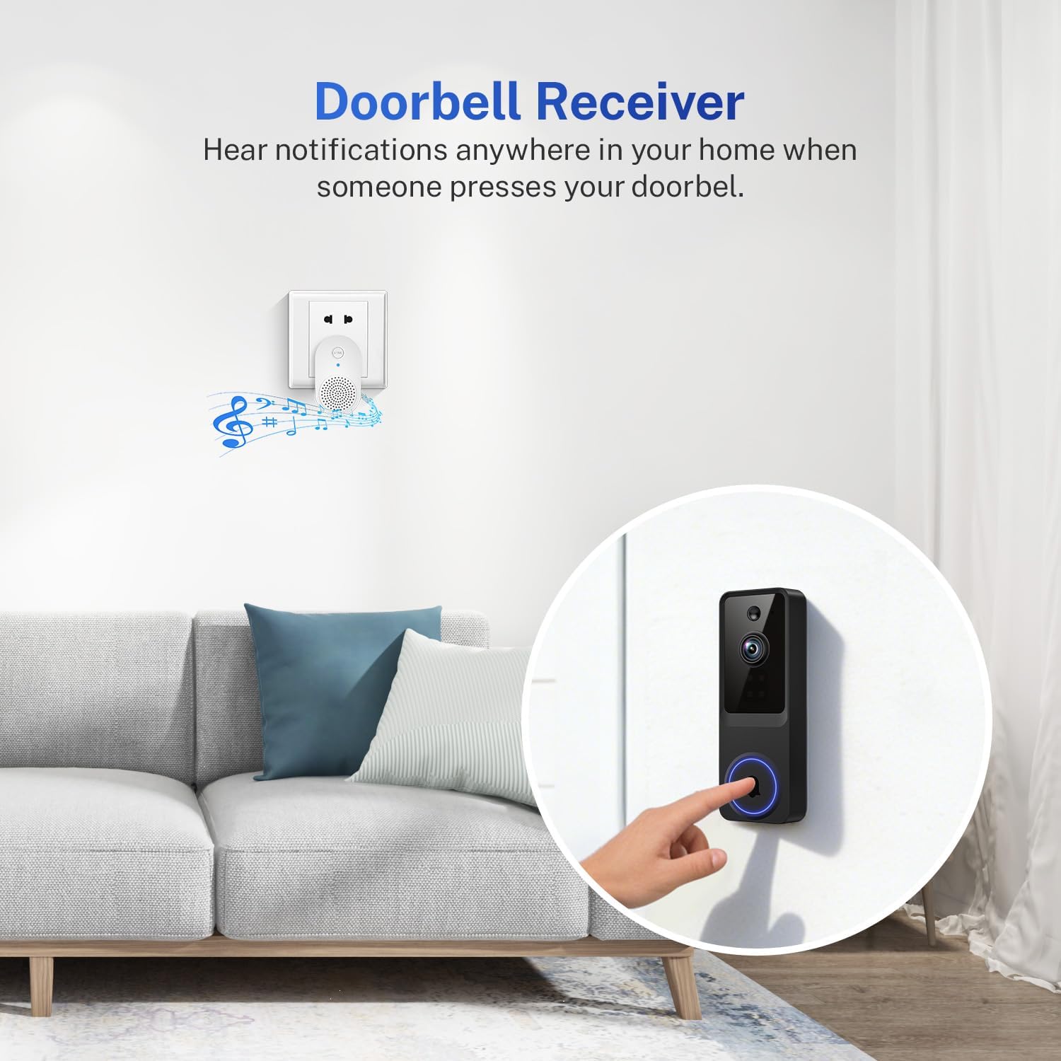 Thumbnail 4 de BoilNano 1080P Wireless Video Doorbell Camera with Chime Kit (Cloud Storage, Live View, 2-Way Talk)