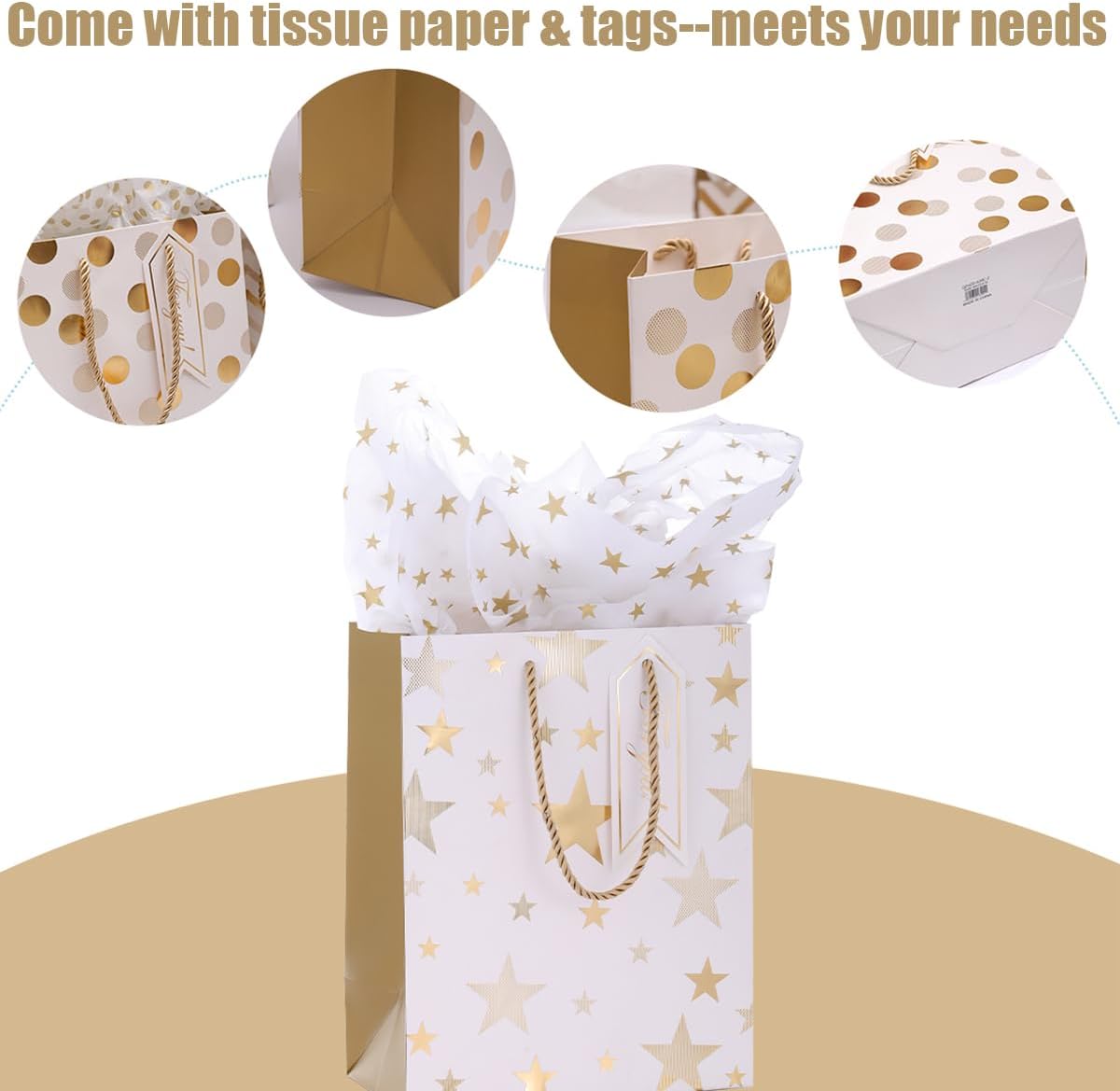 Detalle 2 de Dimetey Gift Bags 8pcs Large 12.6in