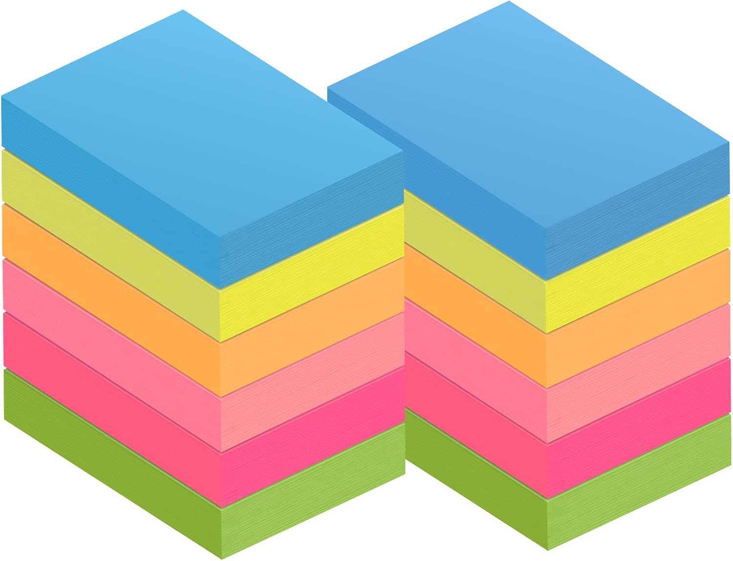 ZCZN Foglietti Adesivi 6 Colorati Sticky Notes – Confezione da 12 Blocchetti, 38x51 mm, 100 Fogli/Blocchetto