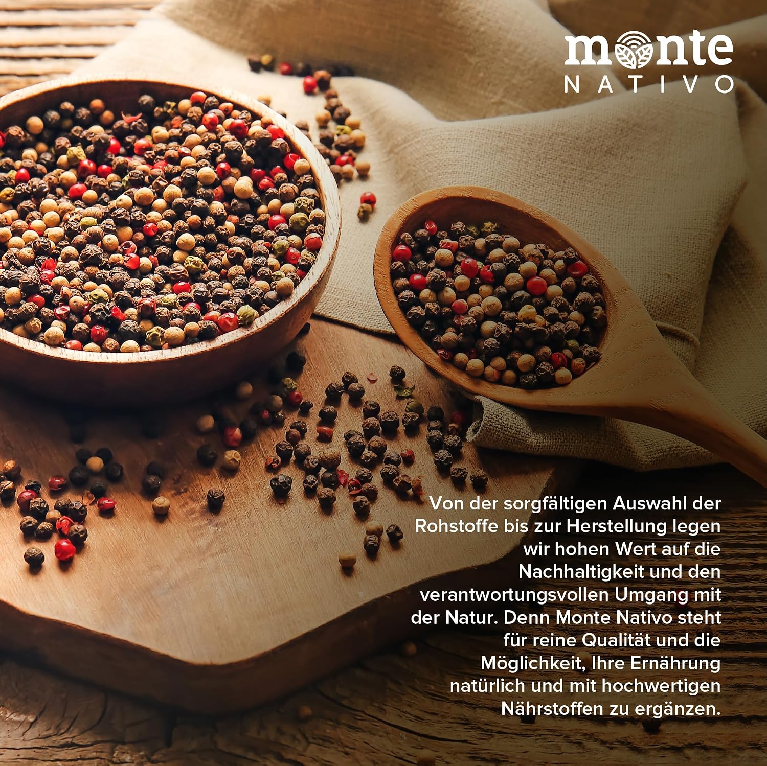 Detalle de Monte Nativo Pfefferkörner 250g bunter Pfeffer 🧂