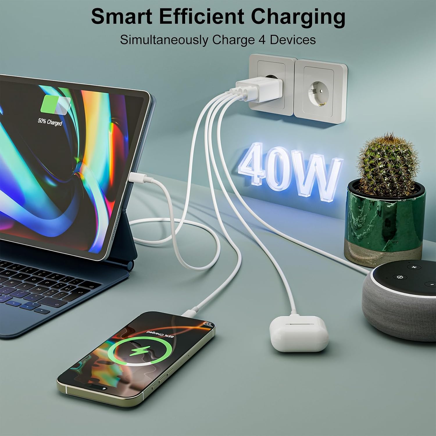 Thumbnail 5 de Mijun Chargeur USB C 40W 4 Ports
