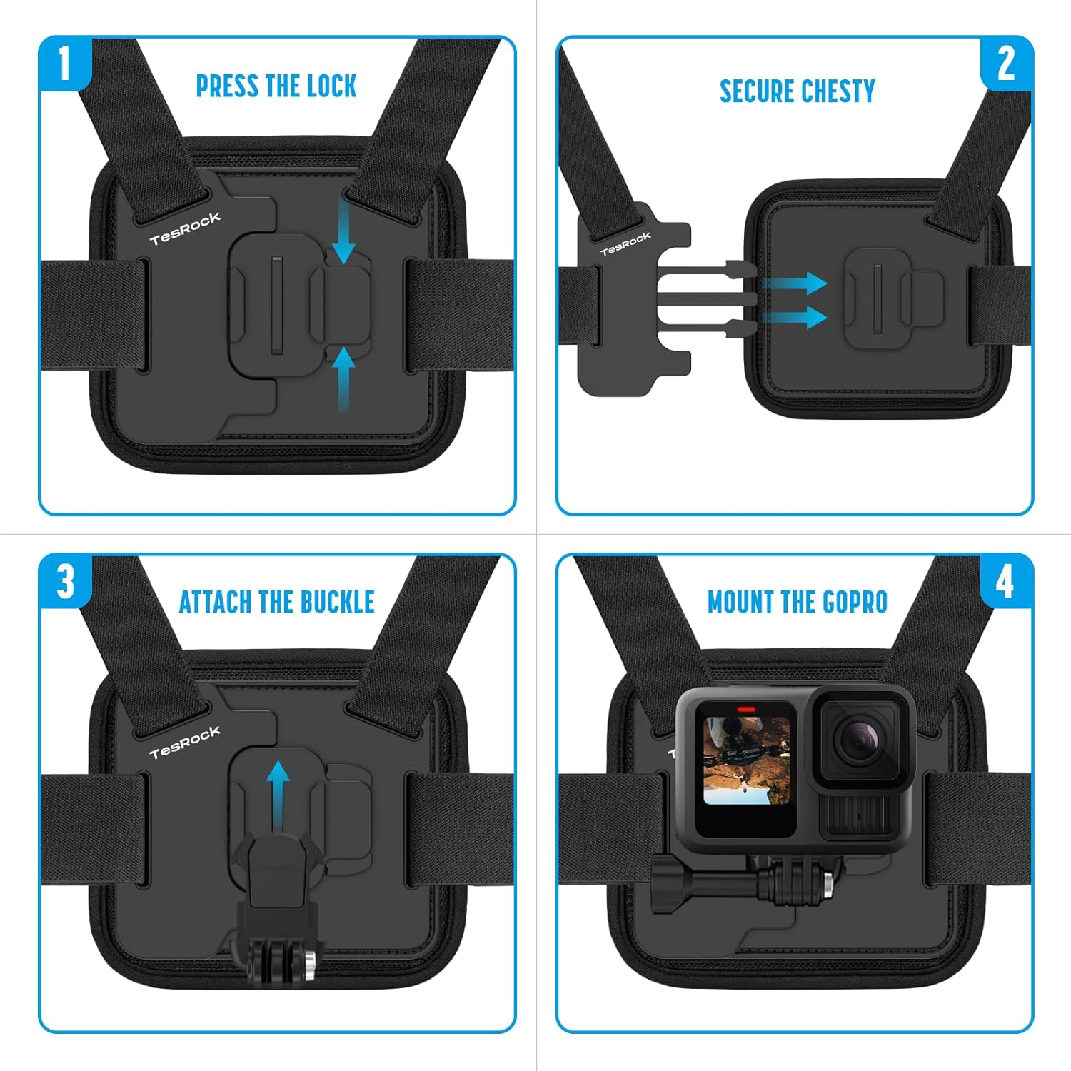 Thumbnail 6 de TesRock Imbracatura Pettorina Chesty: compatibile con tutte le GoPro e action camera, comfort e stabilità in ogni sport
