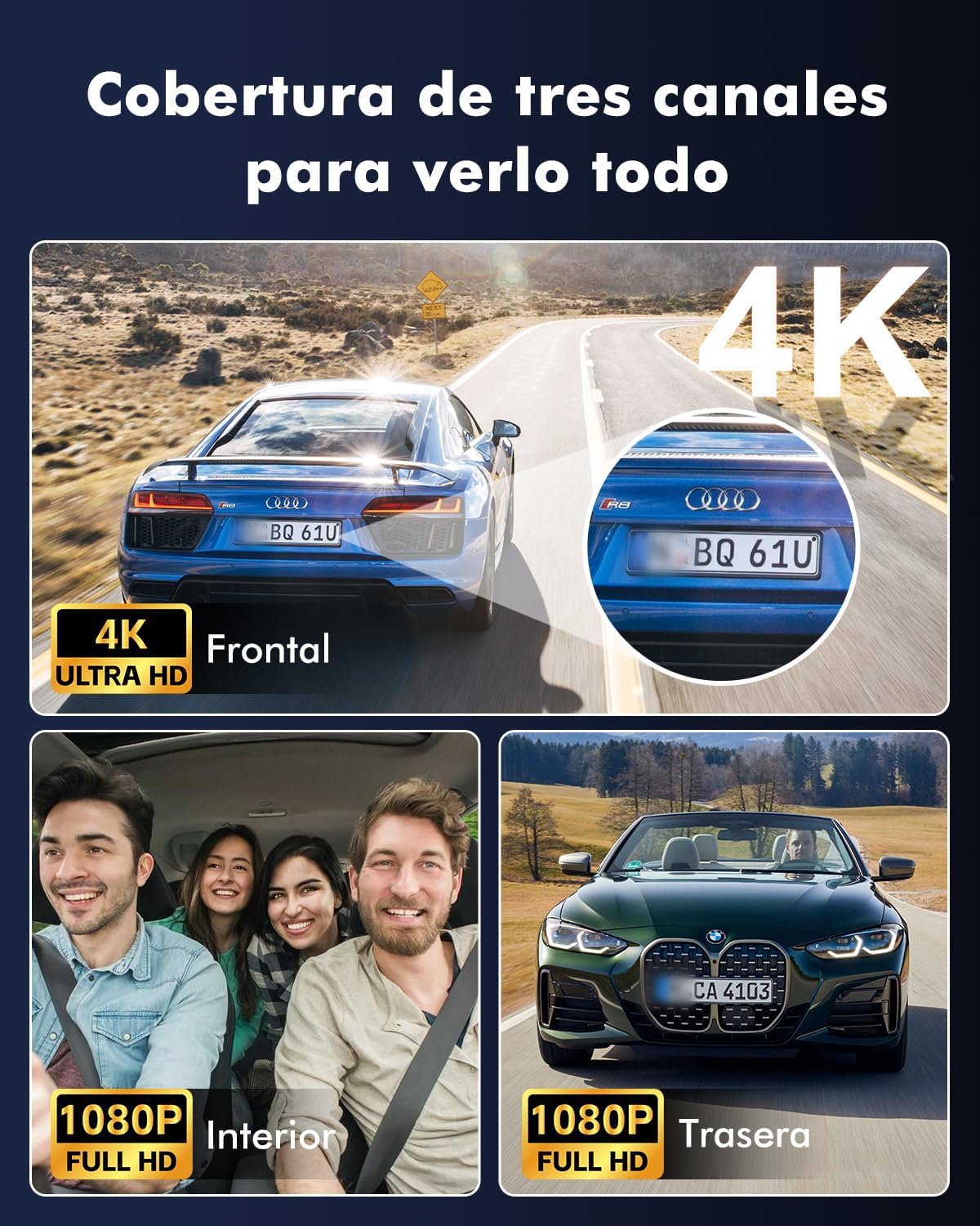 Detalle 2 de Frvesroe Dashcam V1 4K 3 canales 64GB