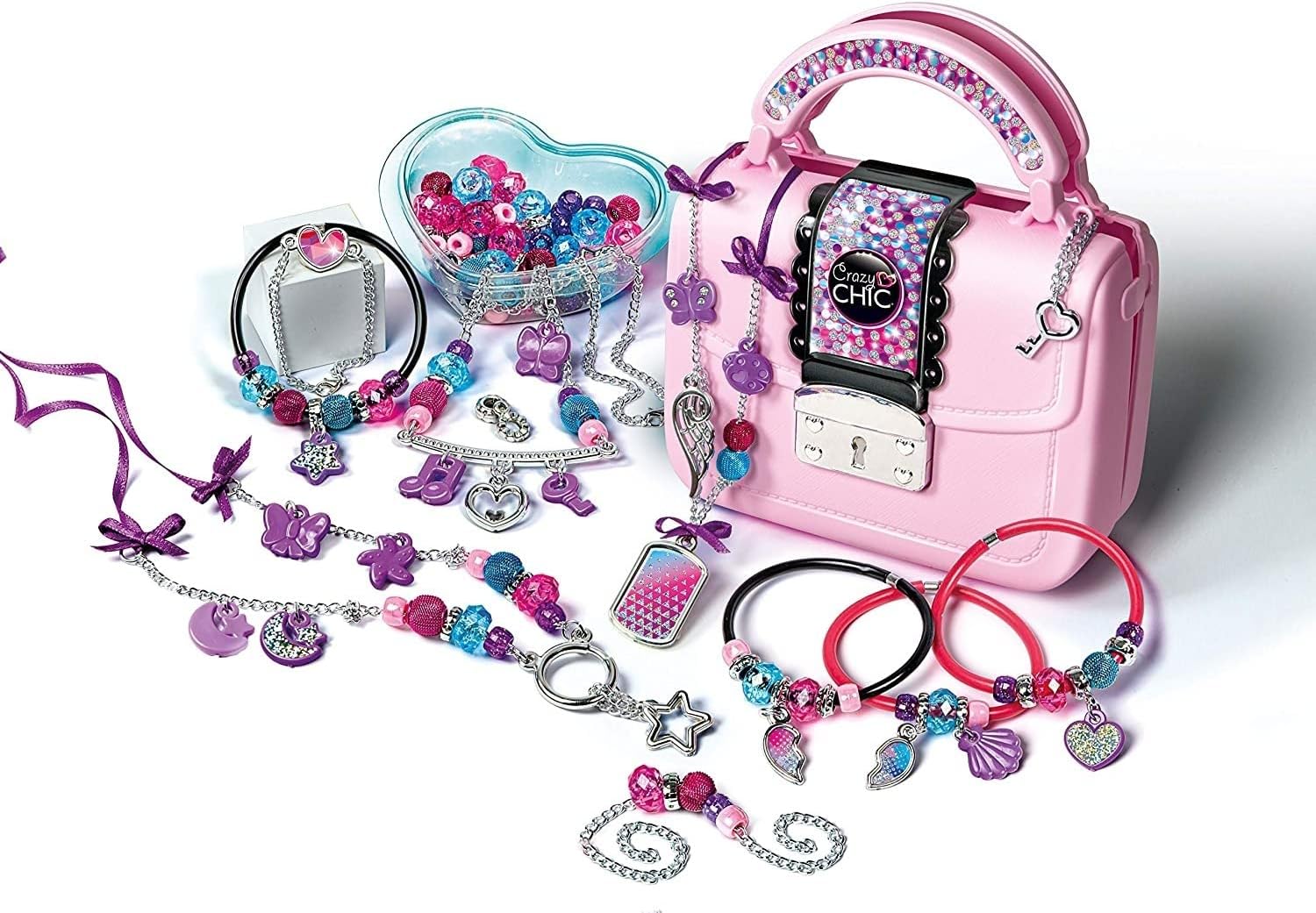 Thumbnail 4 de Clementoni 18598 Crazy Chic Fashion & Jewellery – Coffret Bijoux pour Filles, Sac à Main Enfant