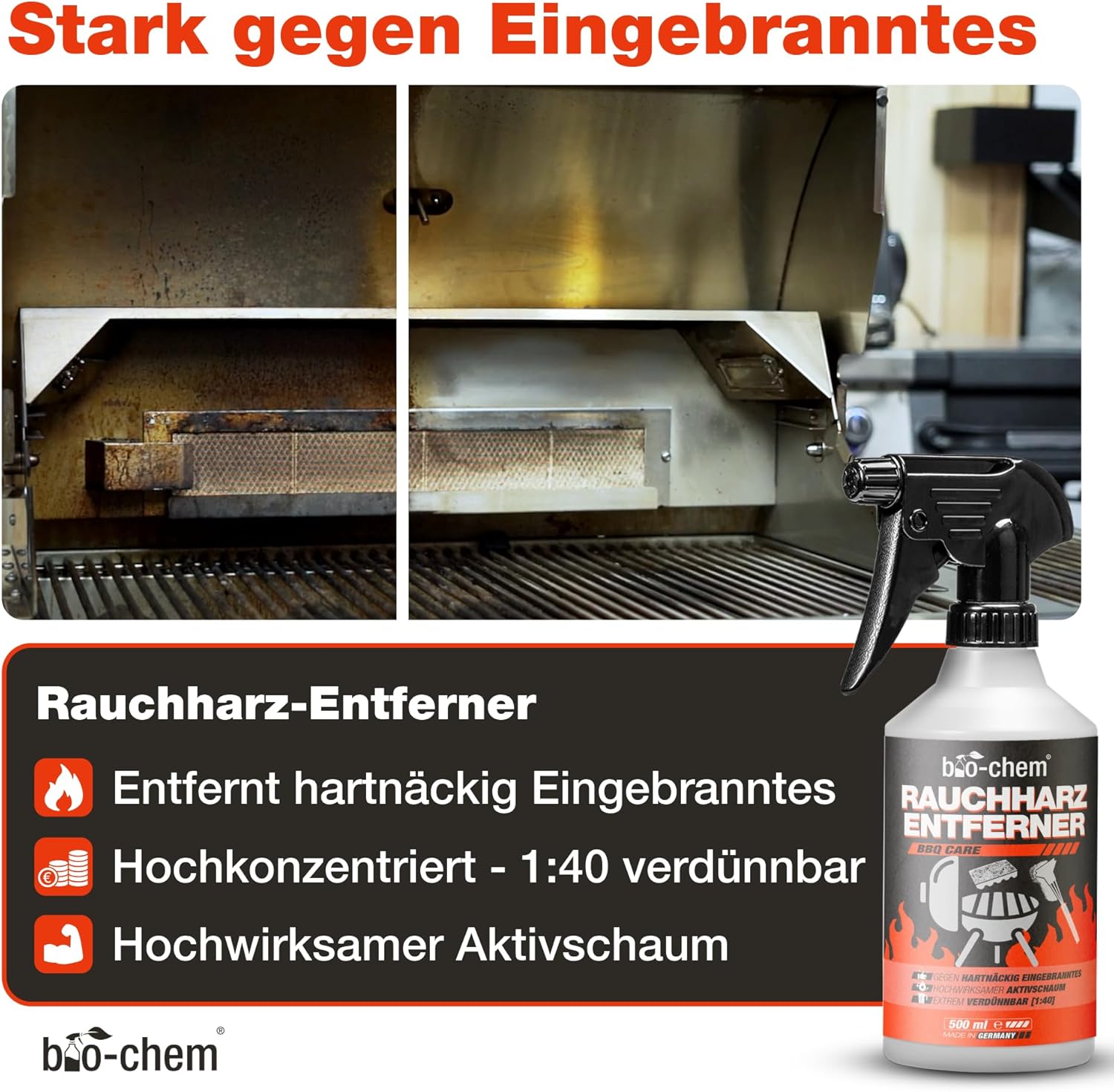 Thumbnail 2 de bio-chem CLEANTEC Bio-Chem Grillreiniger Set 4-teilig für Gasgrill und Edelstahl (inkl. Schwamm & Mikrofasertuch)