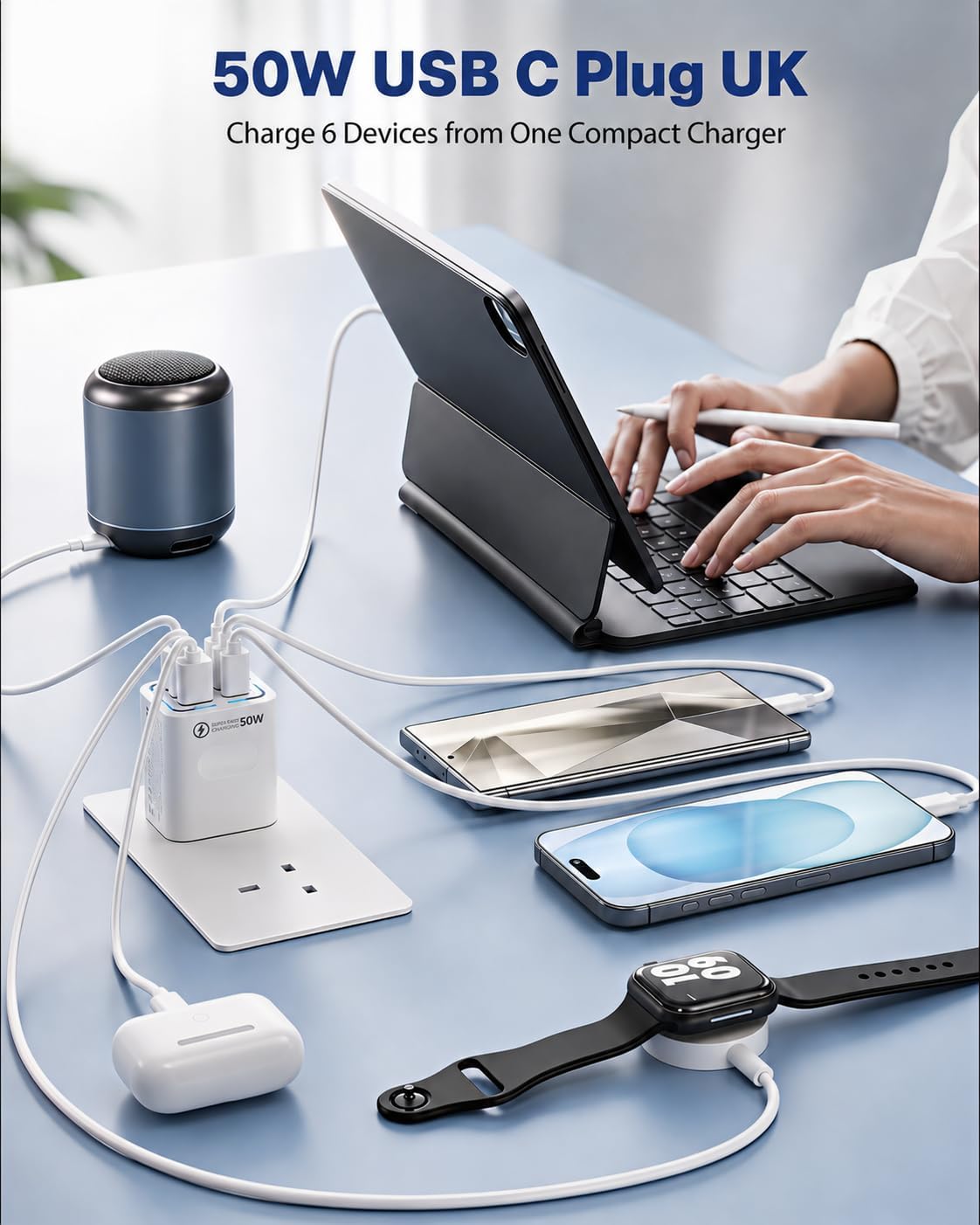 Detalle de Tupneuf USB C 50W 6-Port fast charger