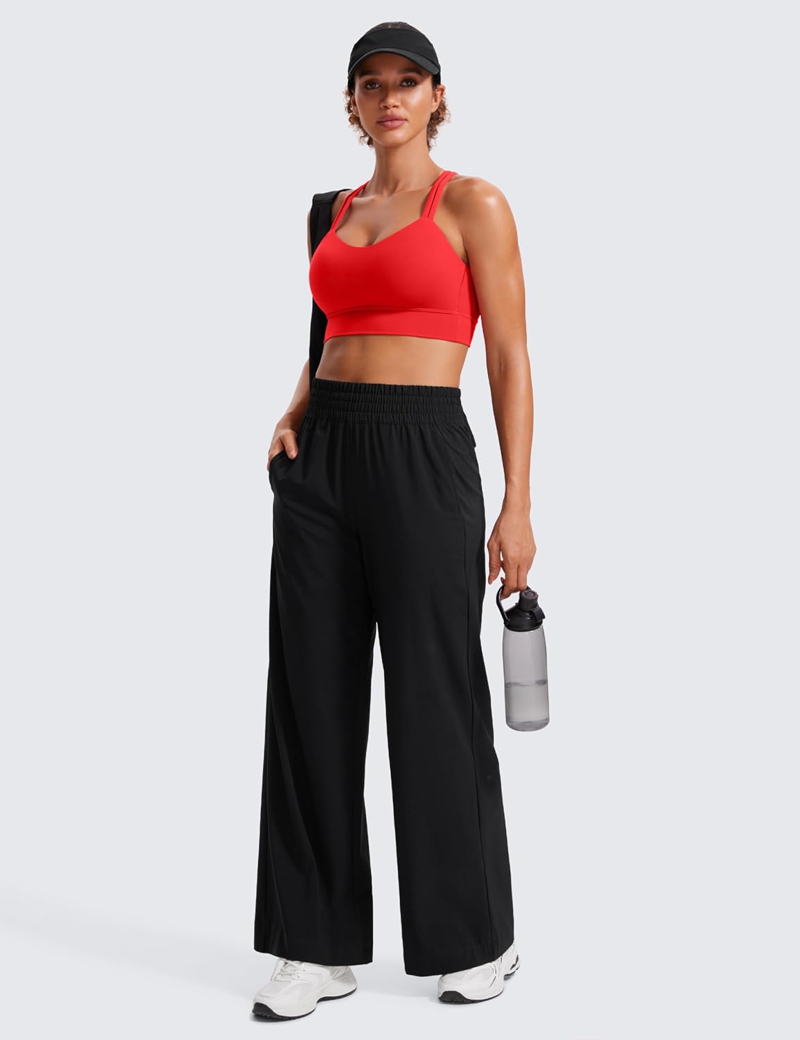 Detalle de CRZ YOGA Butterluxe : soutien-gorge de sport femme à bretelles croisées, bonnets moulés sans coussinets amovibles