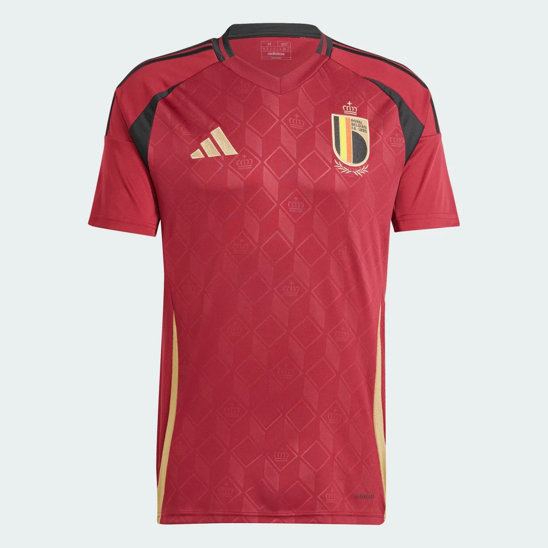 Detalle de Camiseta primera equipación Bélgica 24 de Adidas – Burgundy