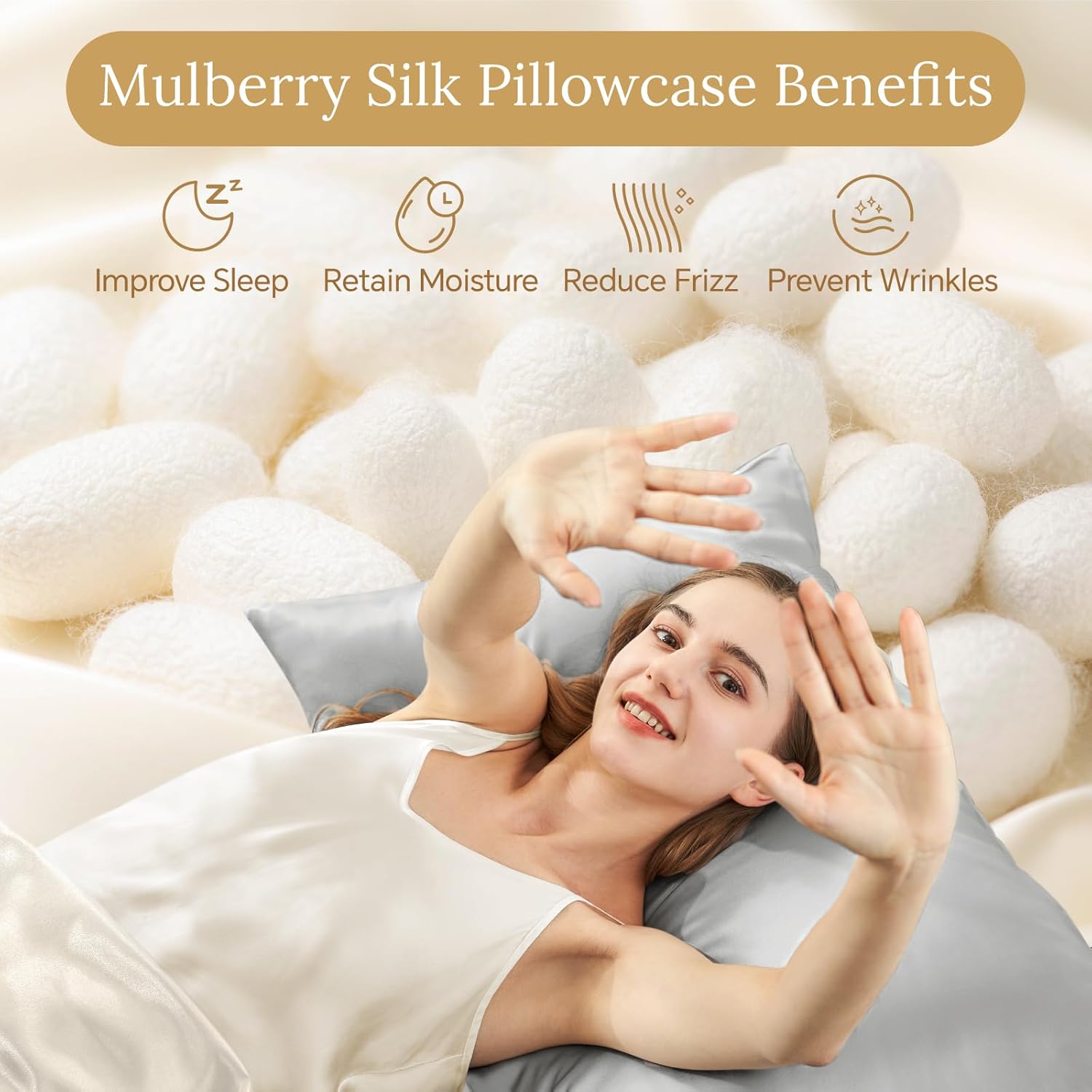 Thumbnail 1 de INFIIXSO Mulberry Silk Pillowcase 20x26 Inches