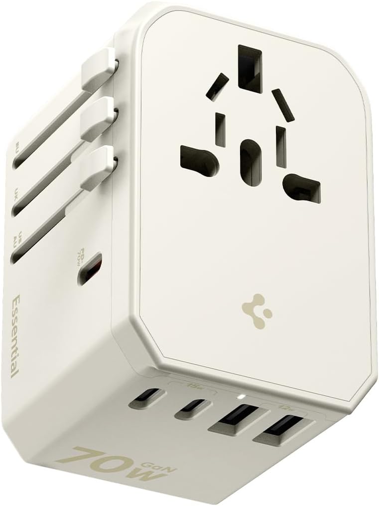 Thumbnail 6 de Spigen ArcStation adaptateur de voyage universel 70W (5 ports : 3 USB‑C + 2 USB‑A) beige Dune