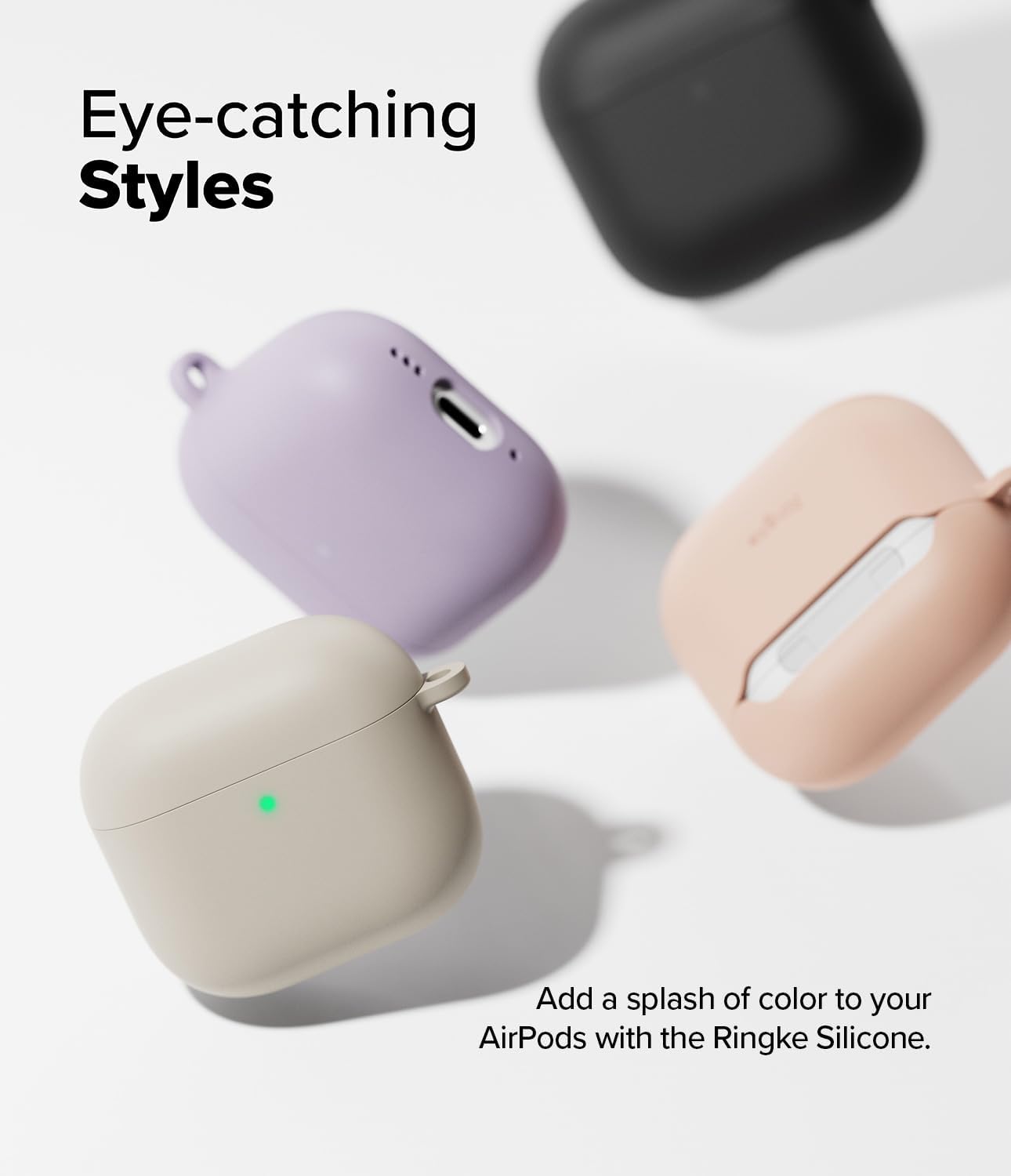 Detalle de Ringke Silicone Case for AirPods 4th Gen – Black