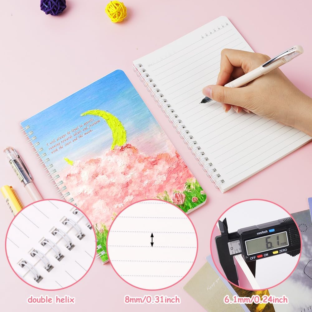 Thumbnail 4 de OFFCUP lot de 4 carnets A5 à spirales (120 pages, papier ligné)