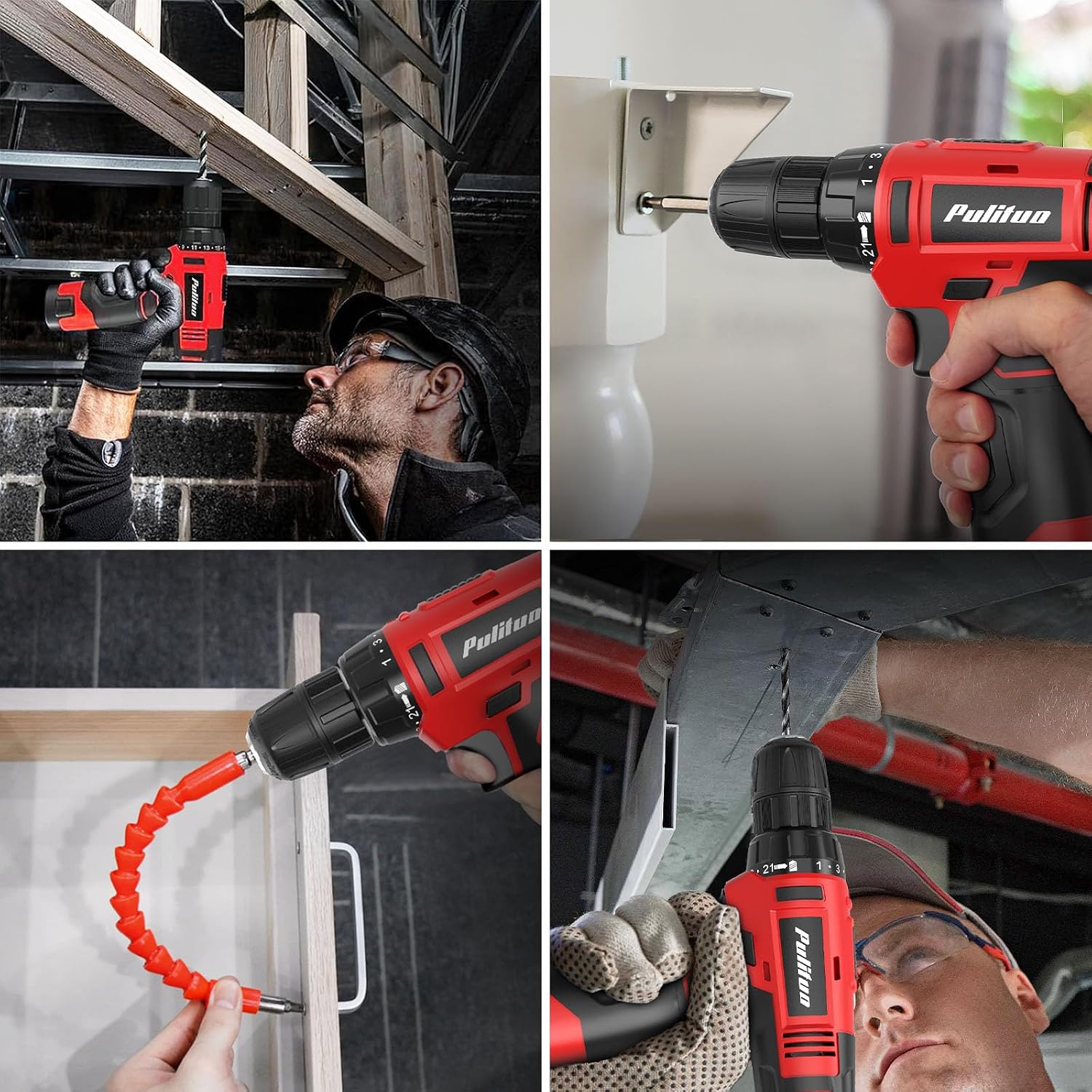 Thumbnail 6 de PULITUO 149-Piece Home Drill Set with 12V Cordless Drill, LED Light and Tool Box