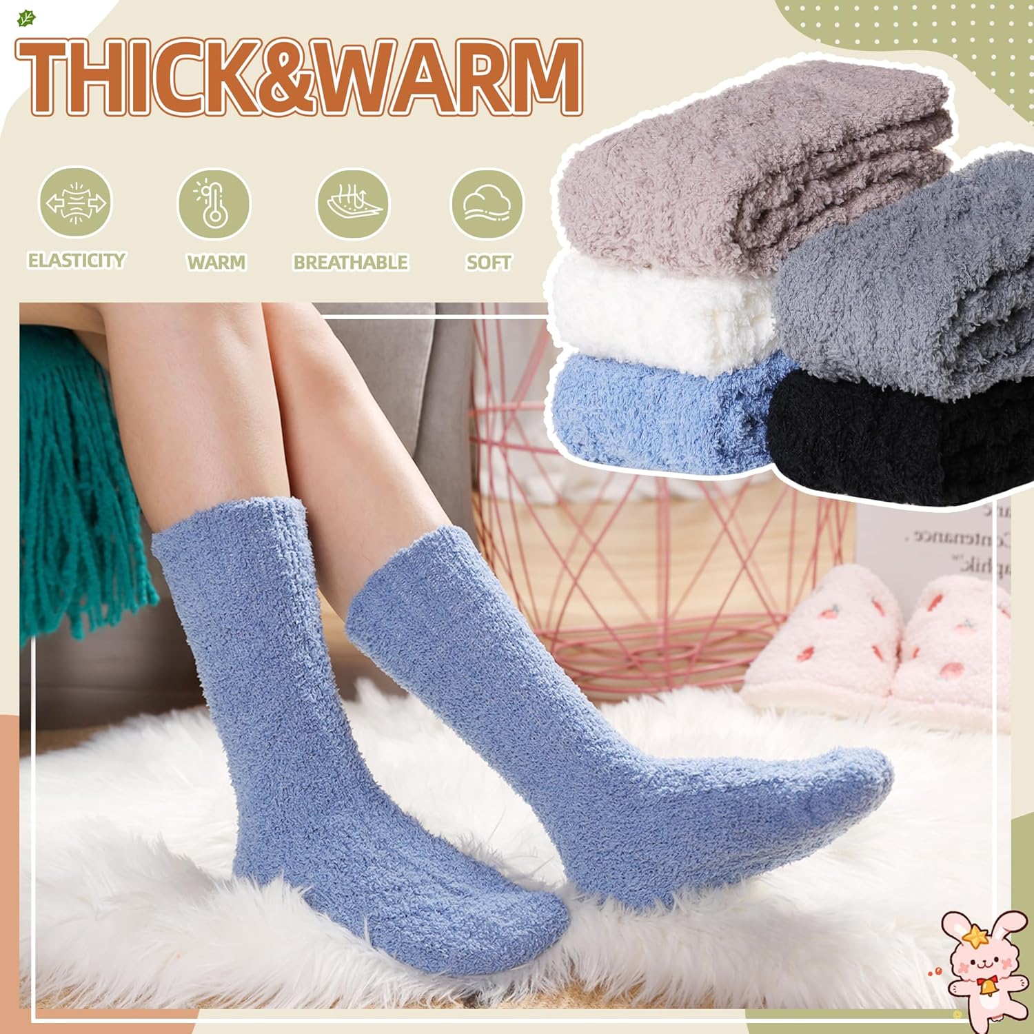 Thumbnail 1 de Velice Womens Fuzzy Socks 5 Pairs