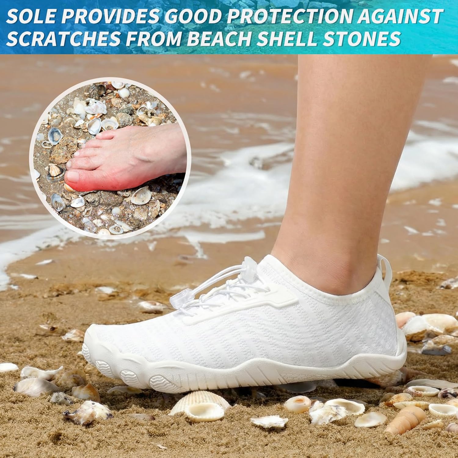 Detalle de ZHR Water Shoes for Men and Women – Quick-Dry Aqua Socks for Beach and Swim