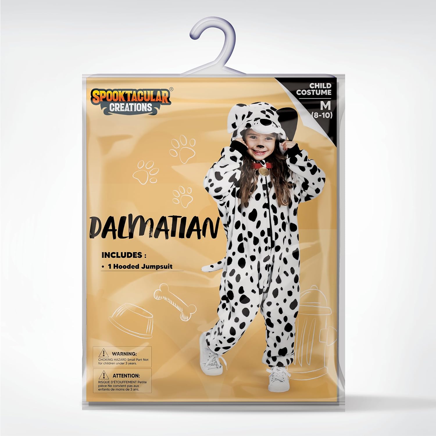 Thumbnail 5 de Spooktacular Creations Kids' Dalmatian Costume Jumpsuit, Hooded Polyester Flannel