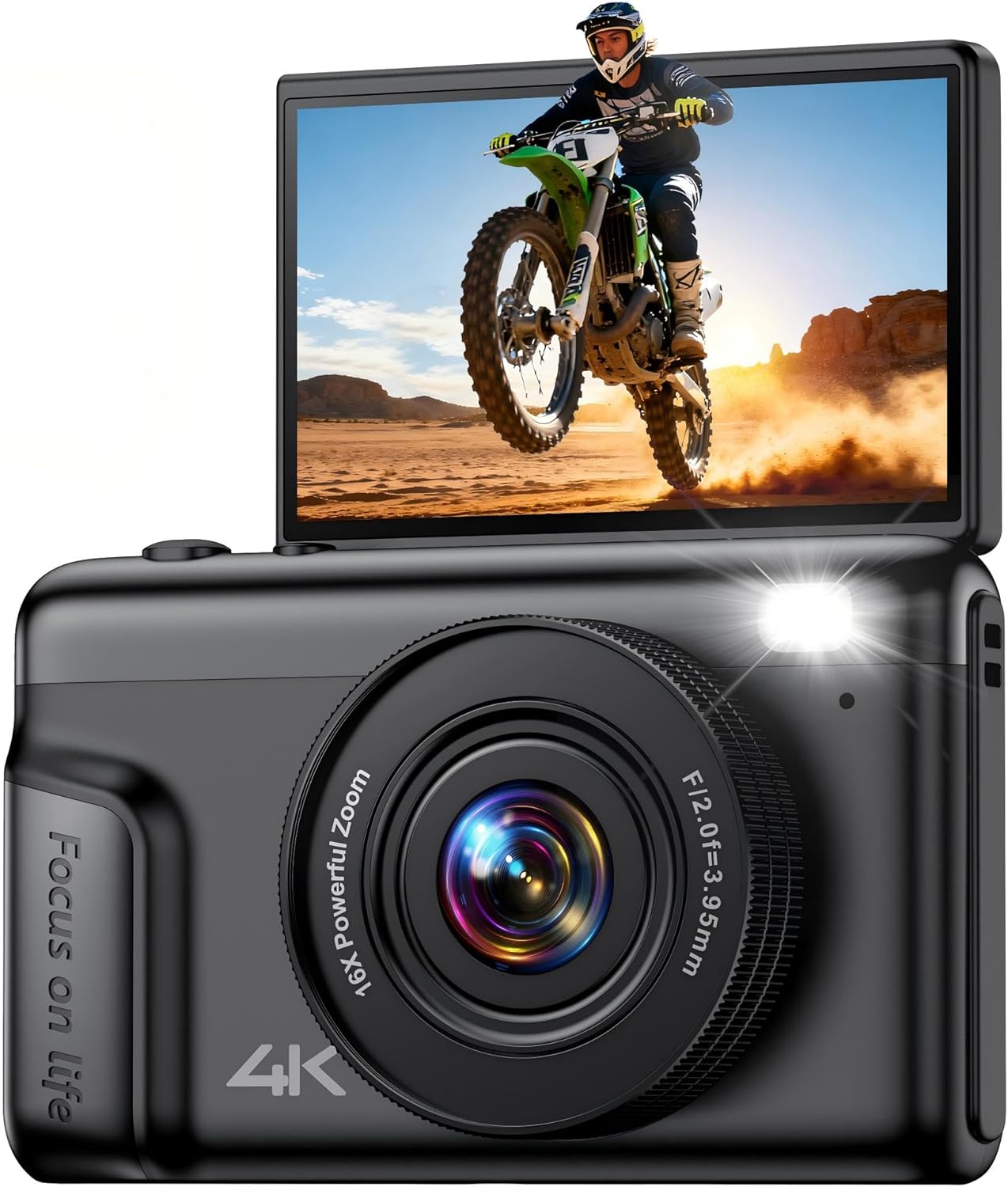 Detalle de 4K Digital Camera for Photography & Vlogging: 64MP with Flip Screen, Anti-Shake and 16x Zoom