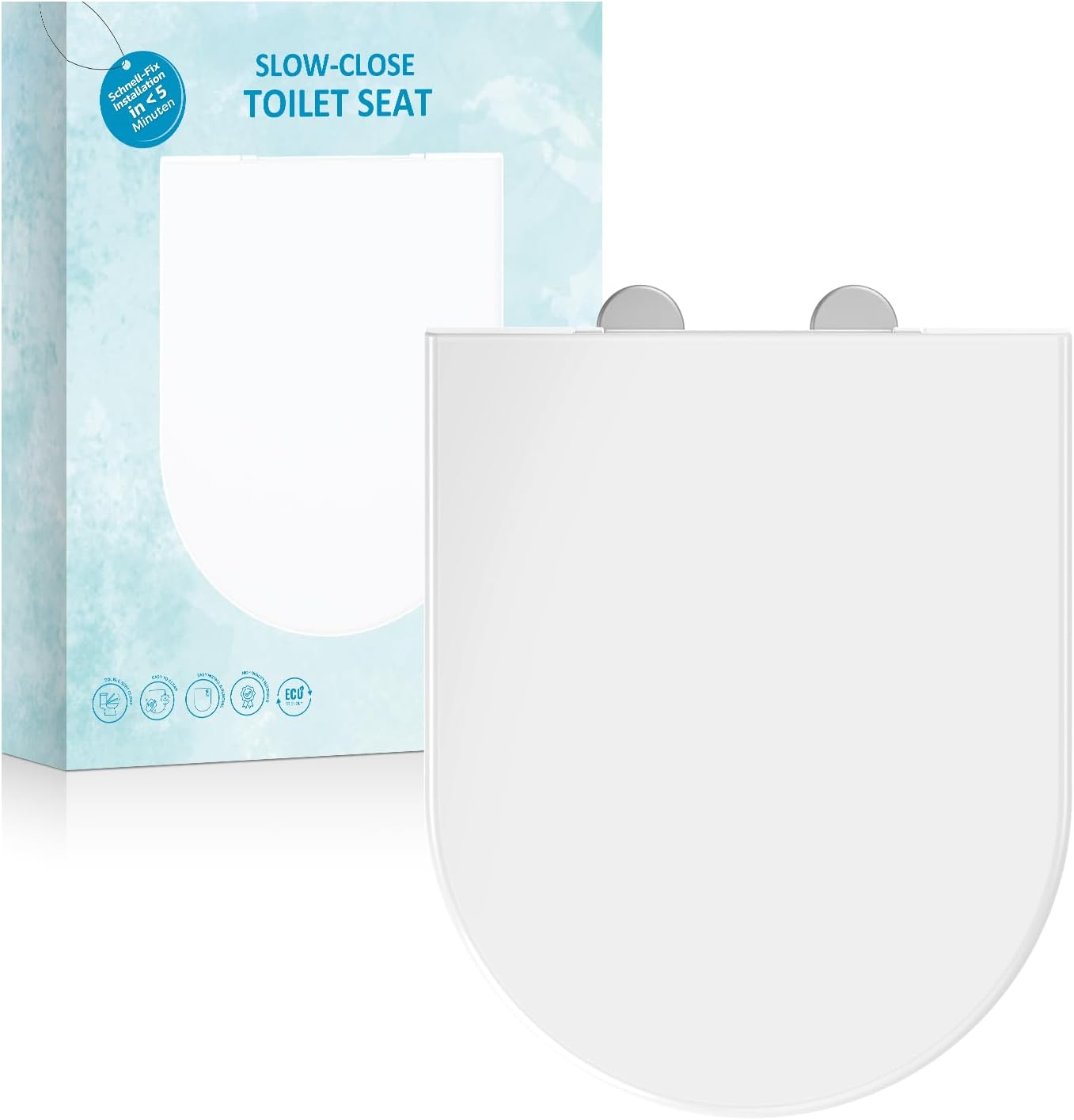 Detalle de MUJIUSHI soft close toilet seat with quick release