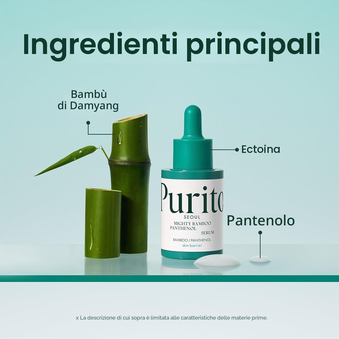 Detalle 2 de PURITO Mighty Bamboo Siero alla Pantenolo:-idratante illuminante per tutti i tipi di pelle