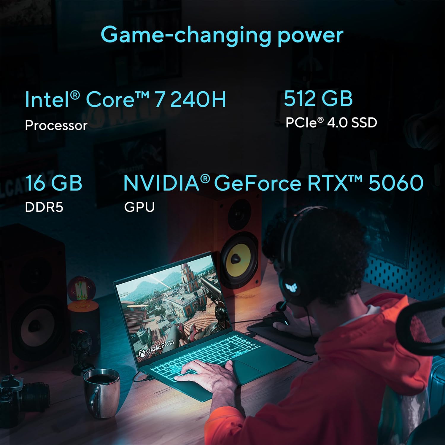 Detalle 2 de ASUS V16 Gaming Laptop (V3607VM-ES74) with 16-inch WUXGA 144Hz Display