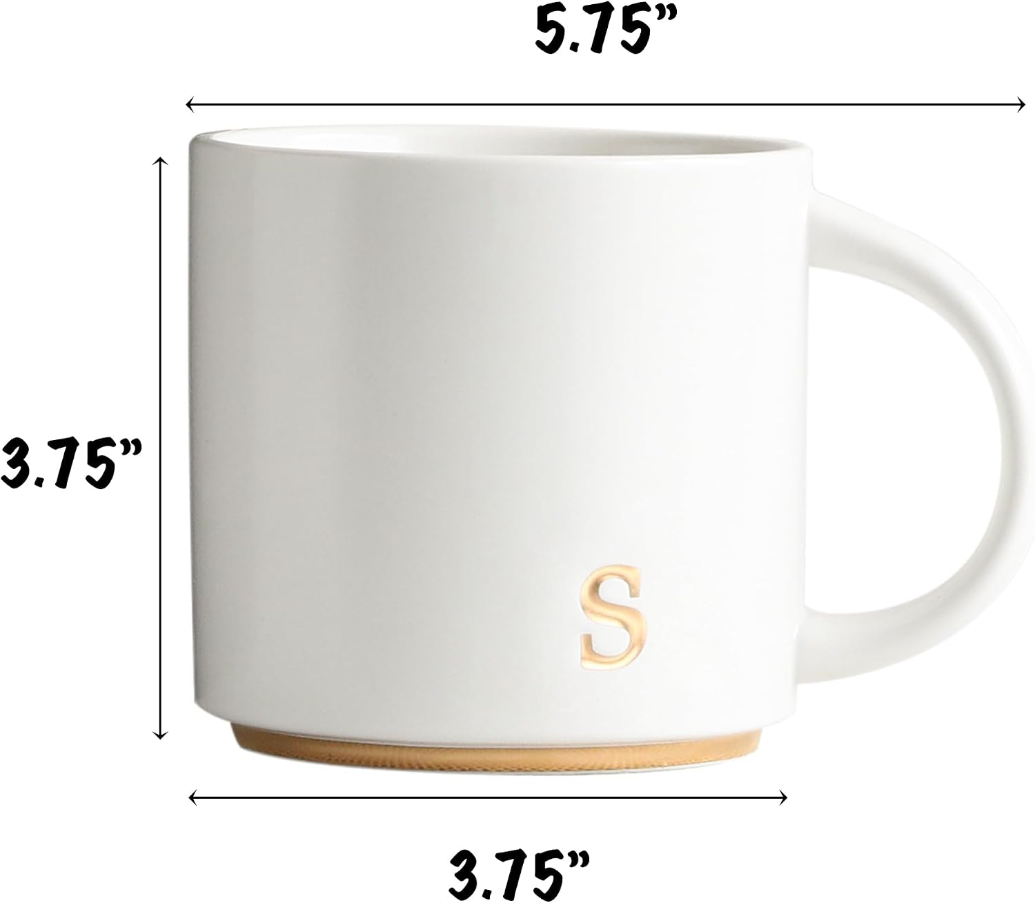 Detalle 2 de Monogram Ceramic Mugs 15 oz Golden Initials