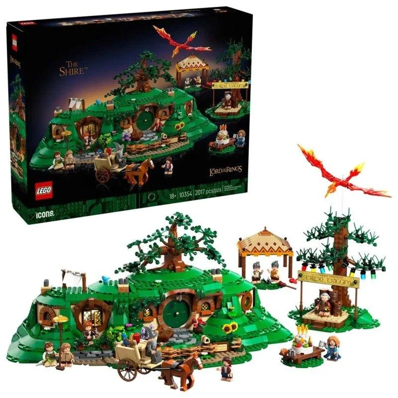 Detalle de LEGO Icons El Señor de los Anillos La Comarca 10354 — 2017 piezas