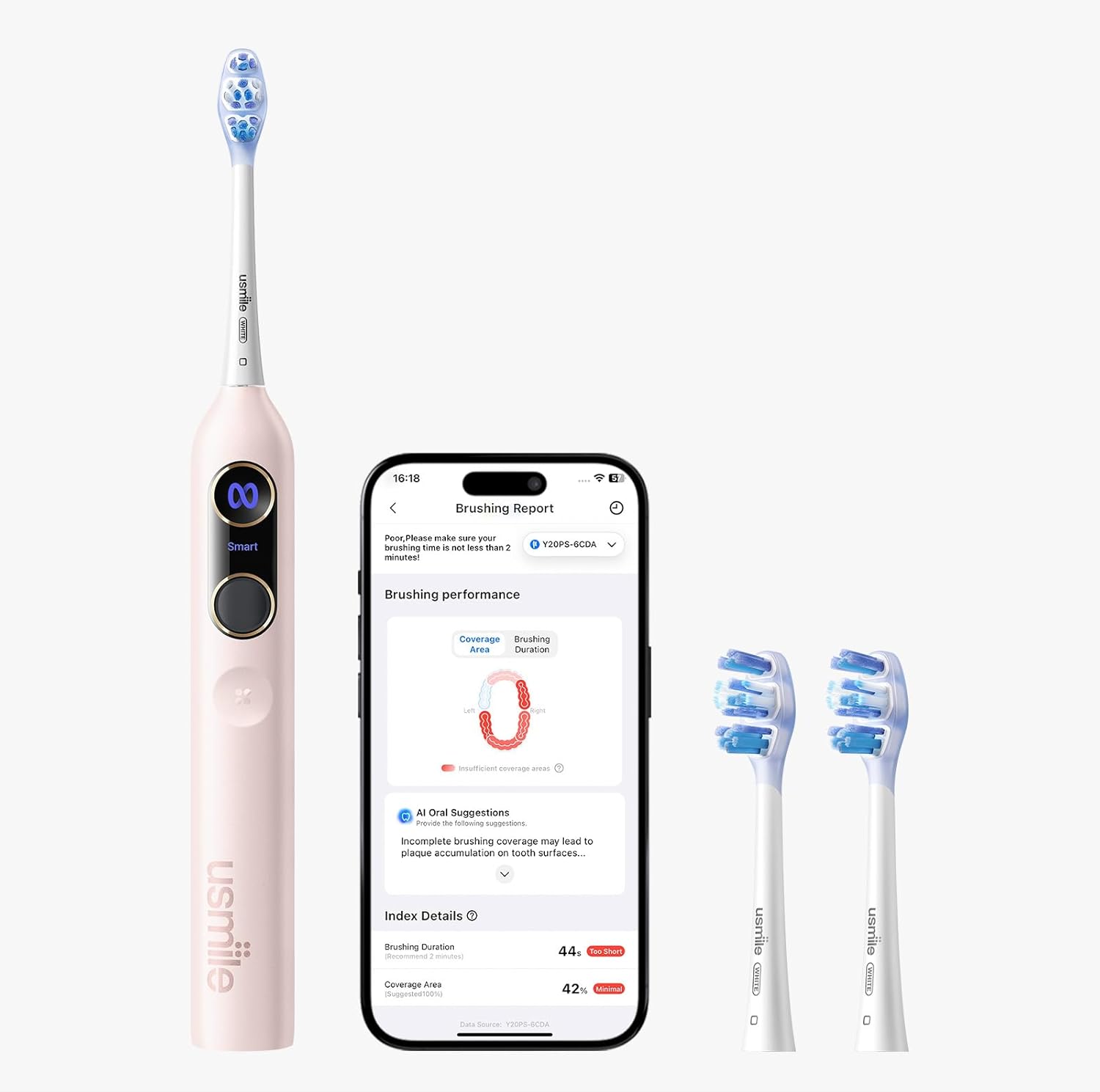Thumbnail 1 de usmile Y20 PRO Spazzolino elettrico intelligente per adulti con Oral Map 3D e avvisi vocali
