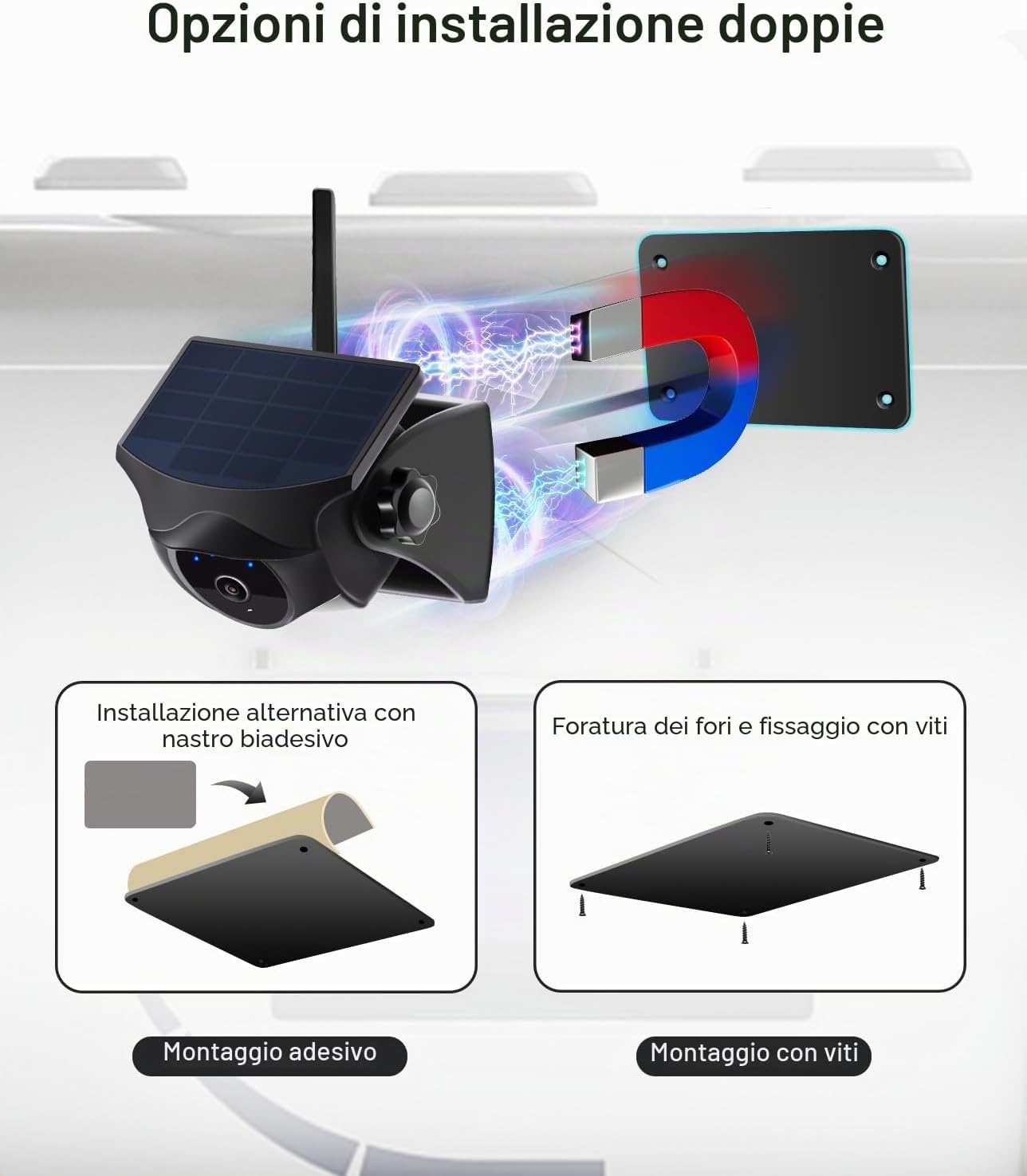 Thumbnail 2 de Piastra metallica magnetica per telecamera posteriore – 11,6 × 8 cm, per roulotte e veicoli in plastica o fibra di vetro