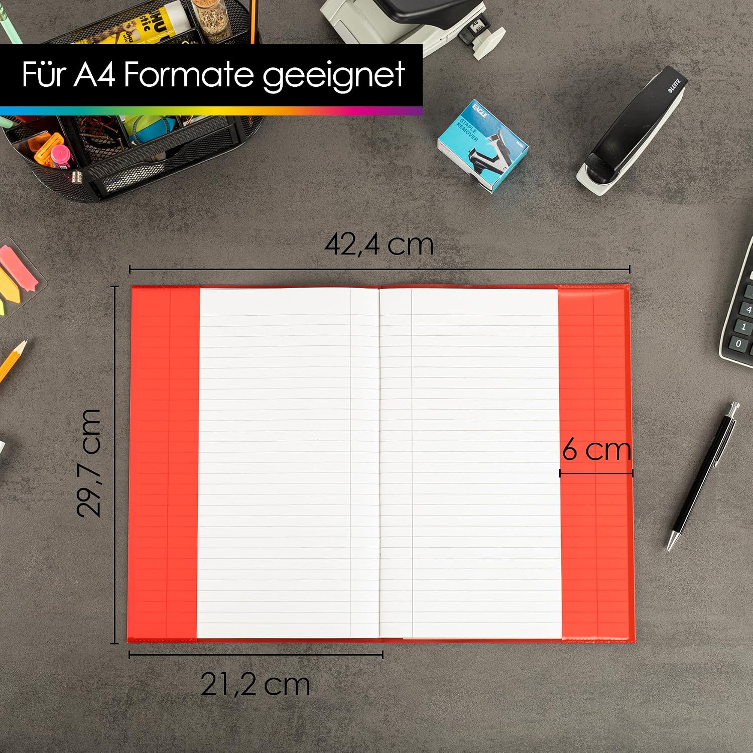 Detalle de OfficeTree 25x Hefthüllen A4 bunt – robuste Heftumschläge aus PP, 25er Set