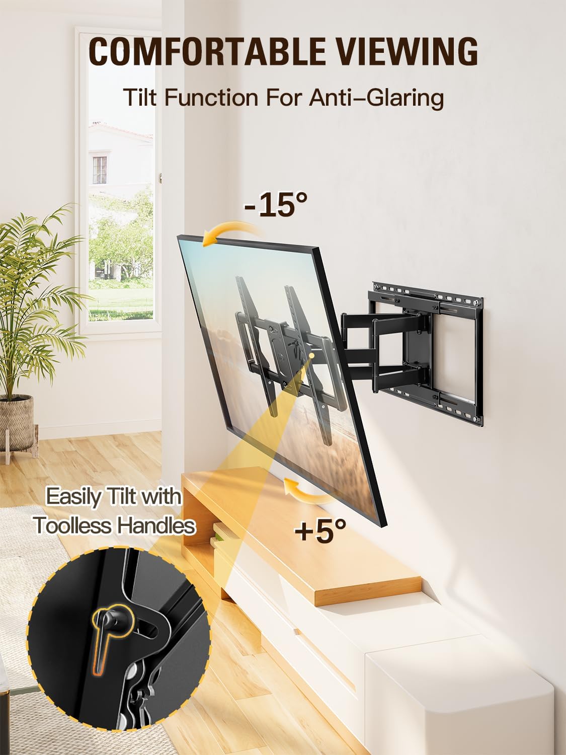 Detalle de Mounting Dream MD2198 Sliding Full Motion TV Wall Mount (42–86 inch, Dual Arms)
