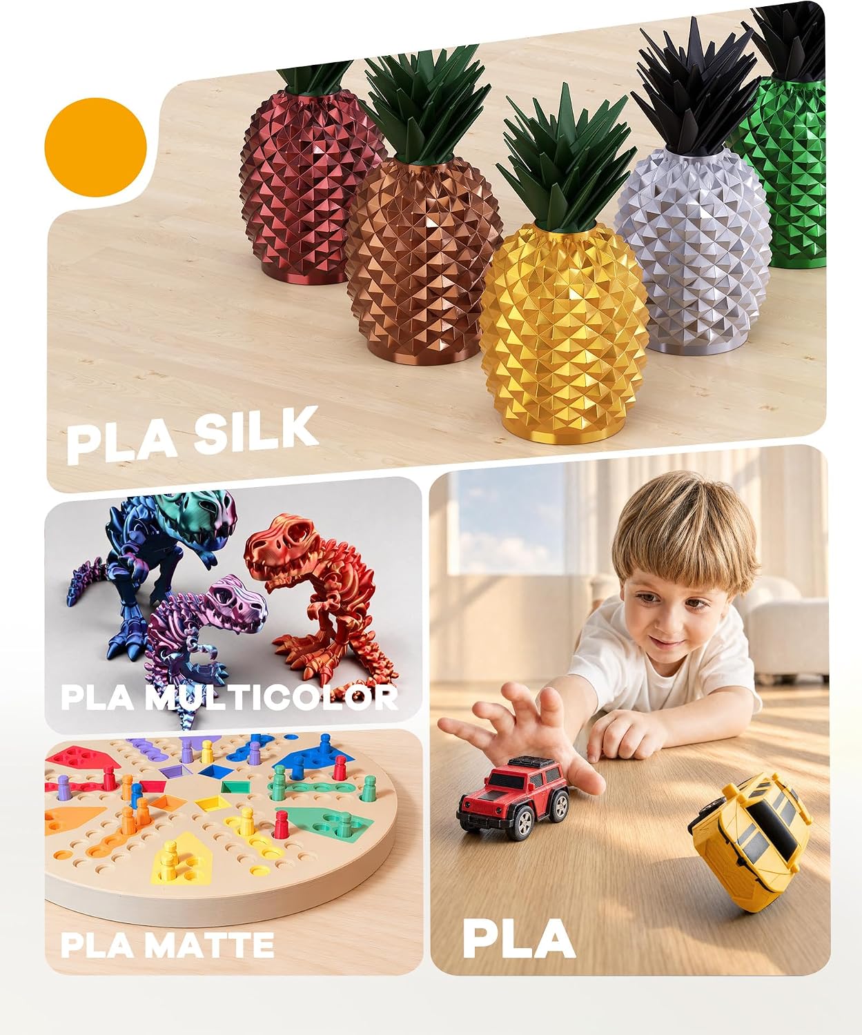 Thumbnail 6 de PLA+ 3D Printing Filament Bundle, 8 x 250g Spools