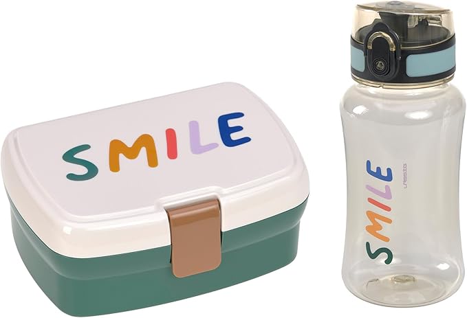 Detalle de Lässig Little Gang Smile Set de fiambrera y botella 🌊