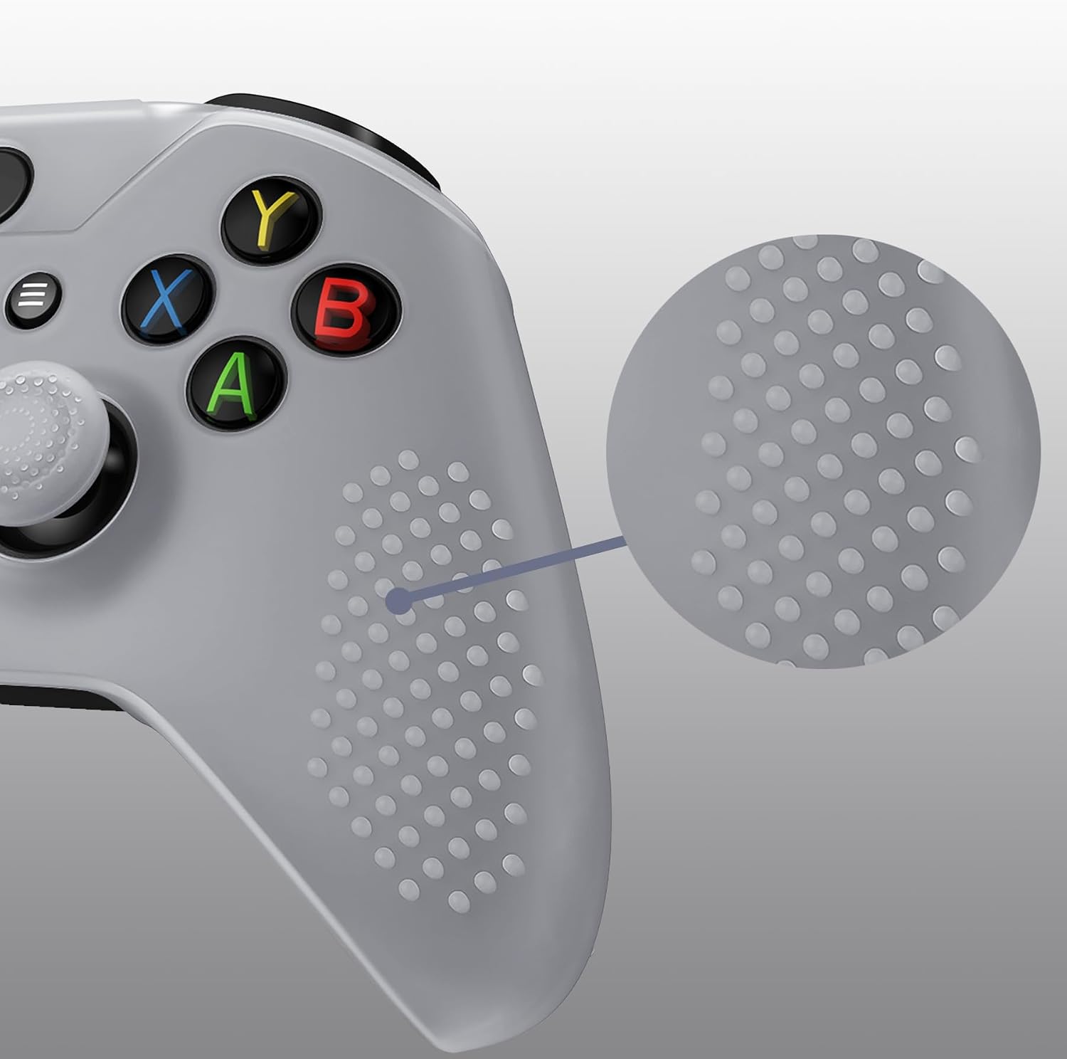 Detalle de eXtremeRate PlayVital soft anti-slip silicone thumb stick grip caps & case cover for Xbox One X and One S