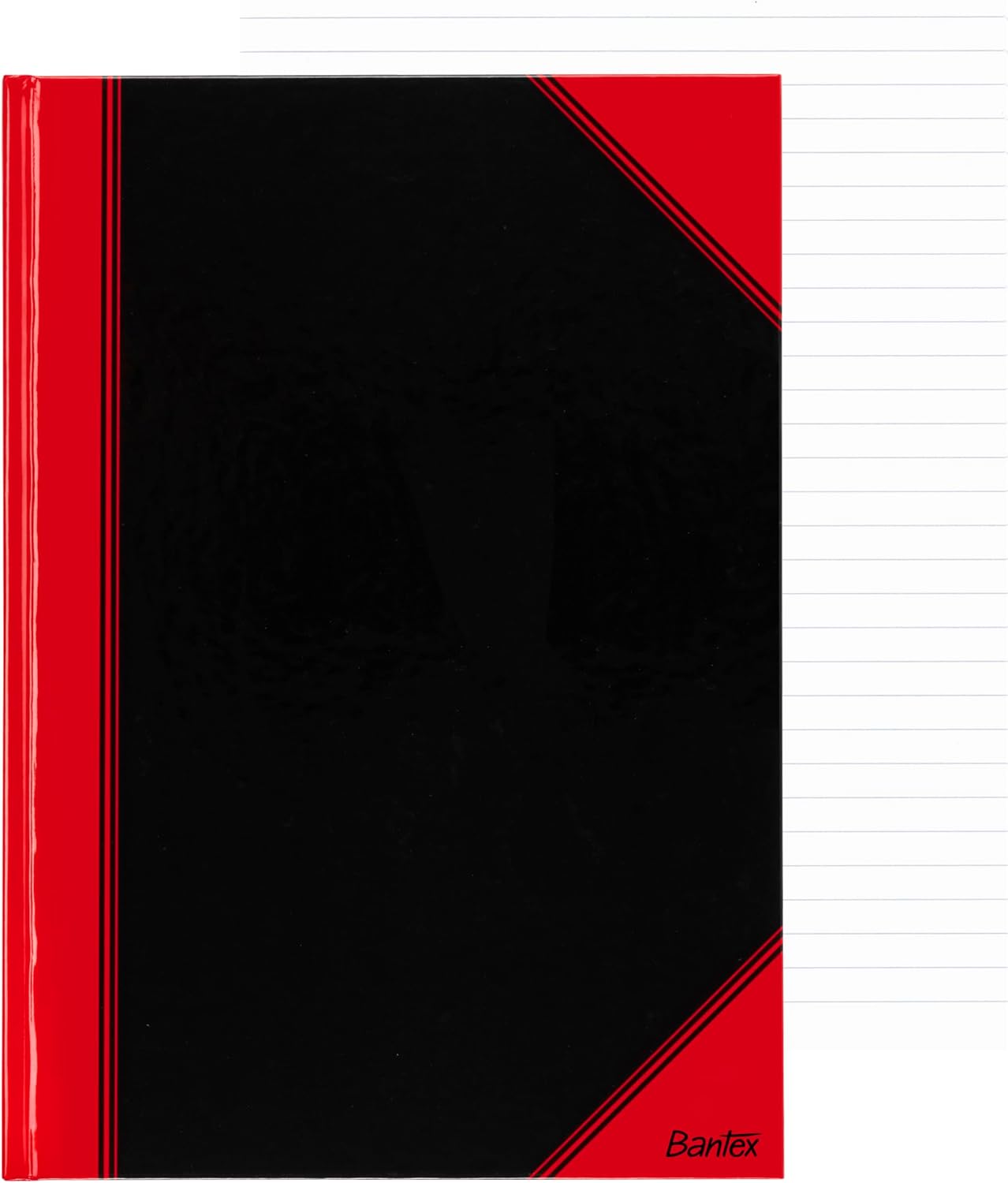 Thumbnail 2 de Bantex Notizbuch A4, liniert, 192 Seiten, 70 g/m², Hardcover schwarz-rot, 3 Stück