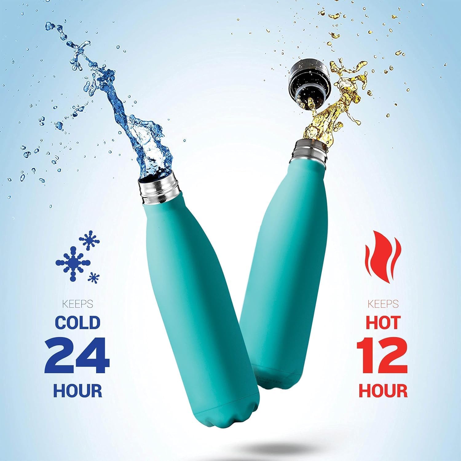 Thumbnail 2 de 2 Pack 500ml Stainless Steel Insulated Water Bottles – Leak-Proof, Shatter-Resistant (Pure Pearly White)