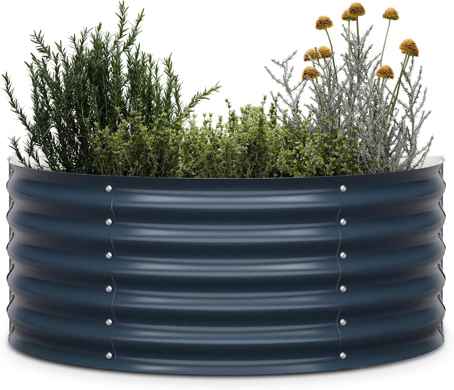 Detalle de blumfeldt High Grow Half Circle 200L Raised Bed, Galvalume Steel, 43cm