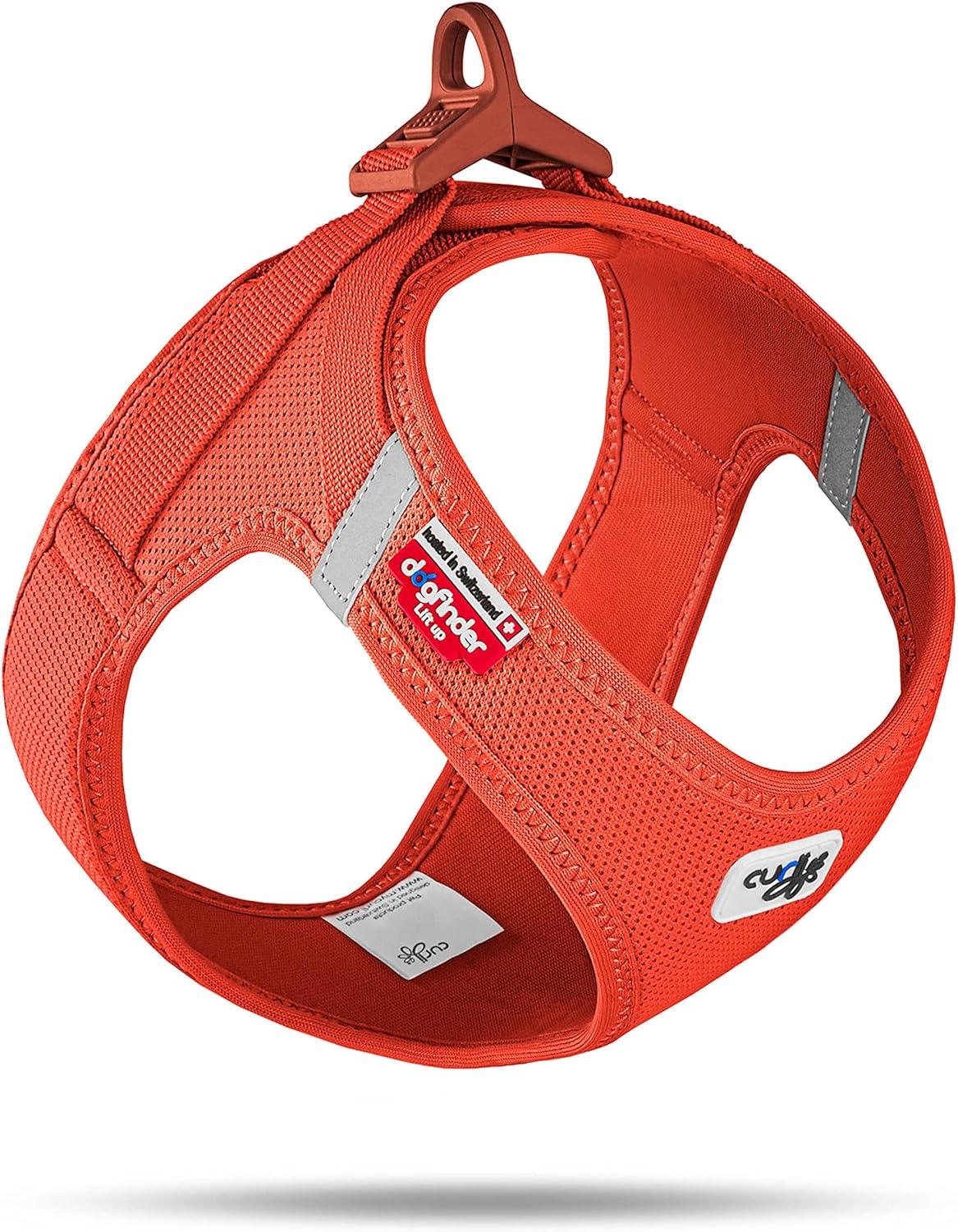 Detalle de Curli Clasp Air-Mesh M – szelki dla psa Sun Orange z regulacją na rzep