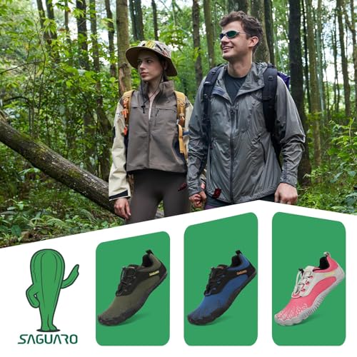 Thumbnail 1 de SAGUARO Zapatillas Barefoot para Hombre y Mujer – Zapatillas Minimalistas con Suela Zero Drop, Verdes Militares (Talla 43 EU)