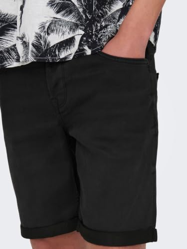 Thumbnail 5 de Only & Sons Pantalón corto para hombre en denim negro, talla 3XL
