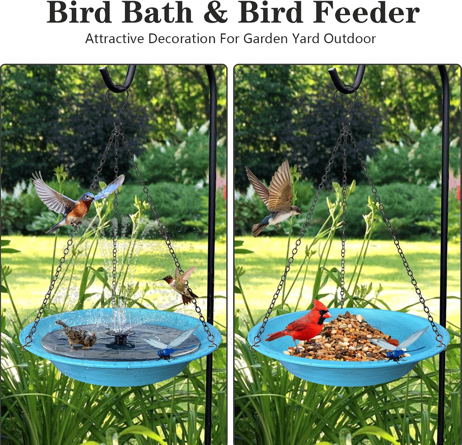Detalle de Hanging bird bath with 11.4-inch bowl