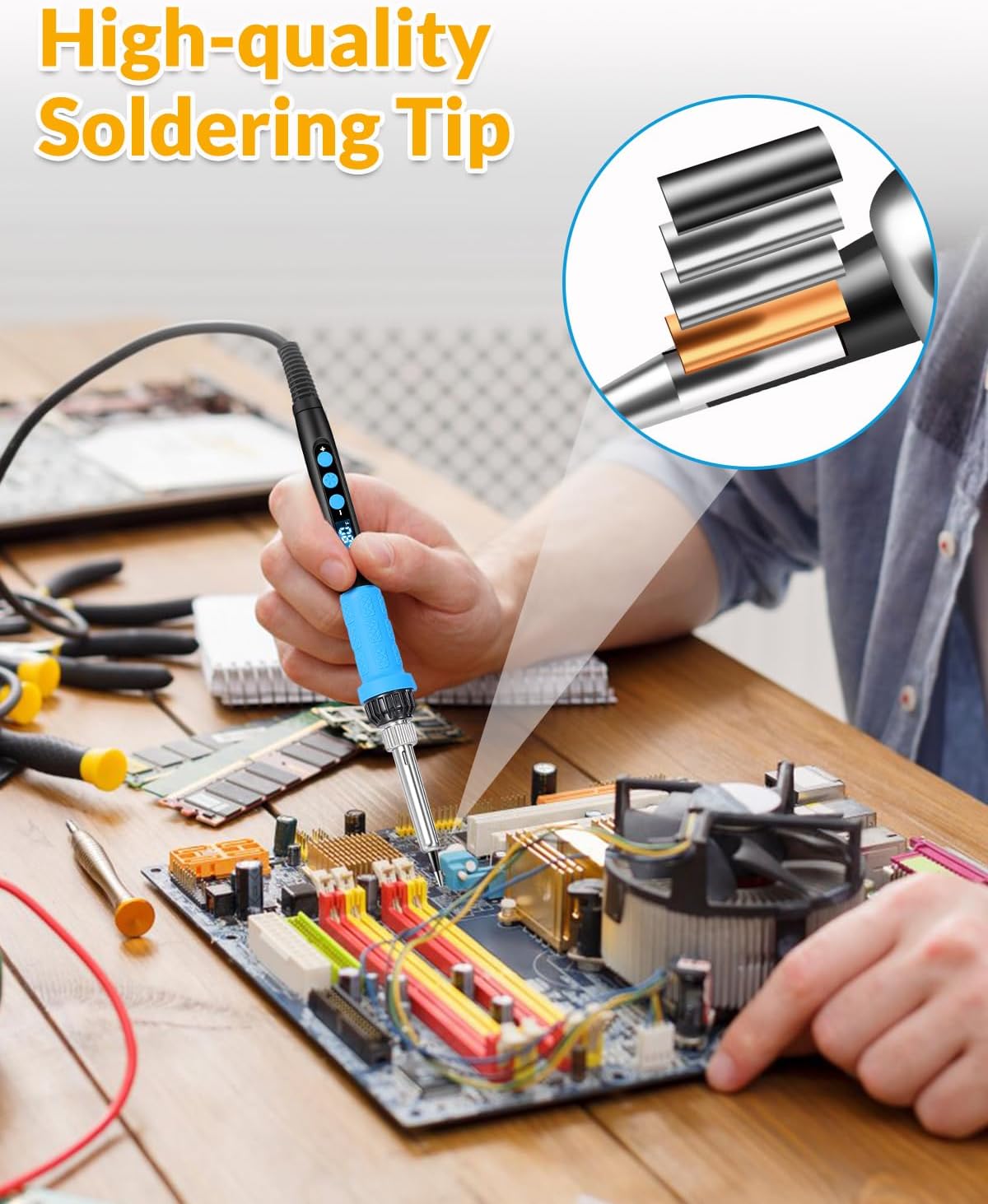 Thumbnail 3 de Soldering Iron Kit with 100W Power and Digital Temperature Control