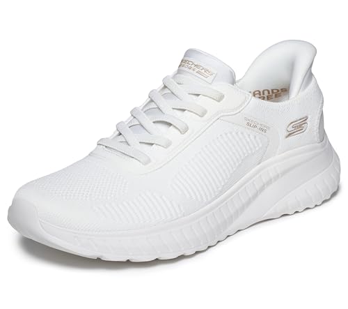 Detalle de Skechers Damen Bobs Squad Chaos Current Muse Slip-In Sneaker – Off White Textile (EU 39.5)