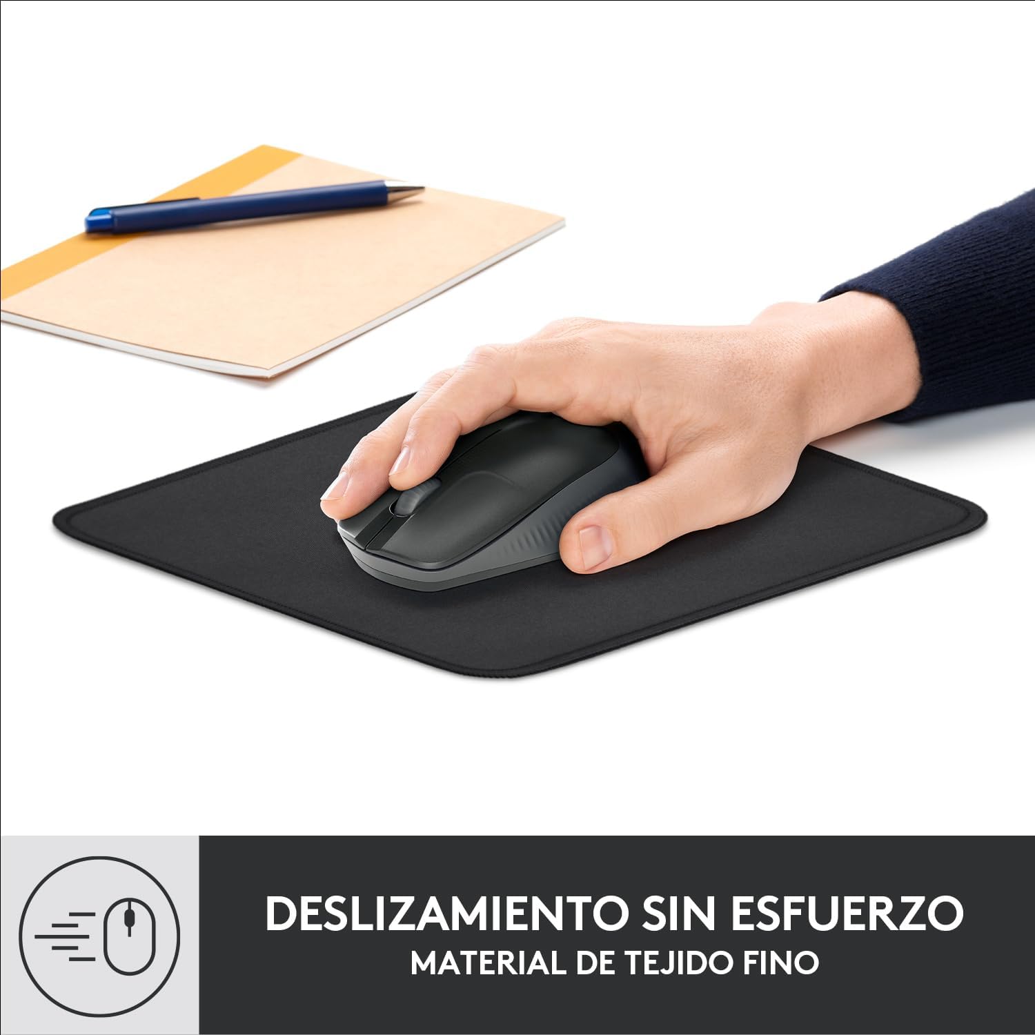 Detalle 2 de Logitech Studio Series mouse pad with anti-slip rubber base (Grey)