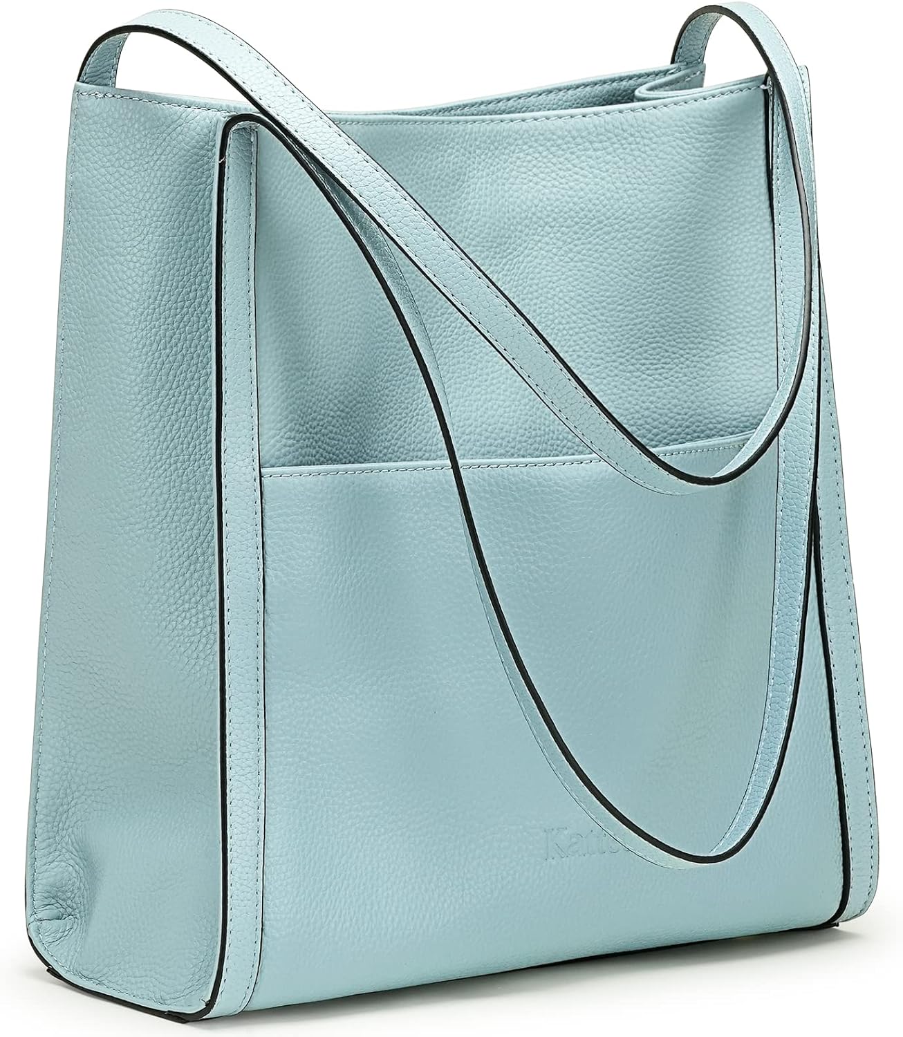 Detalle de Kattee Sac à bandoulière en cuir véritable pour femme – Sacs à main moyen format