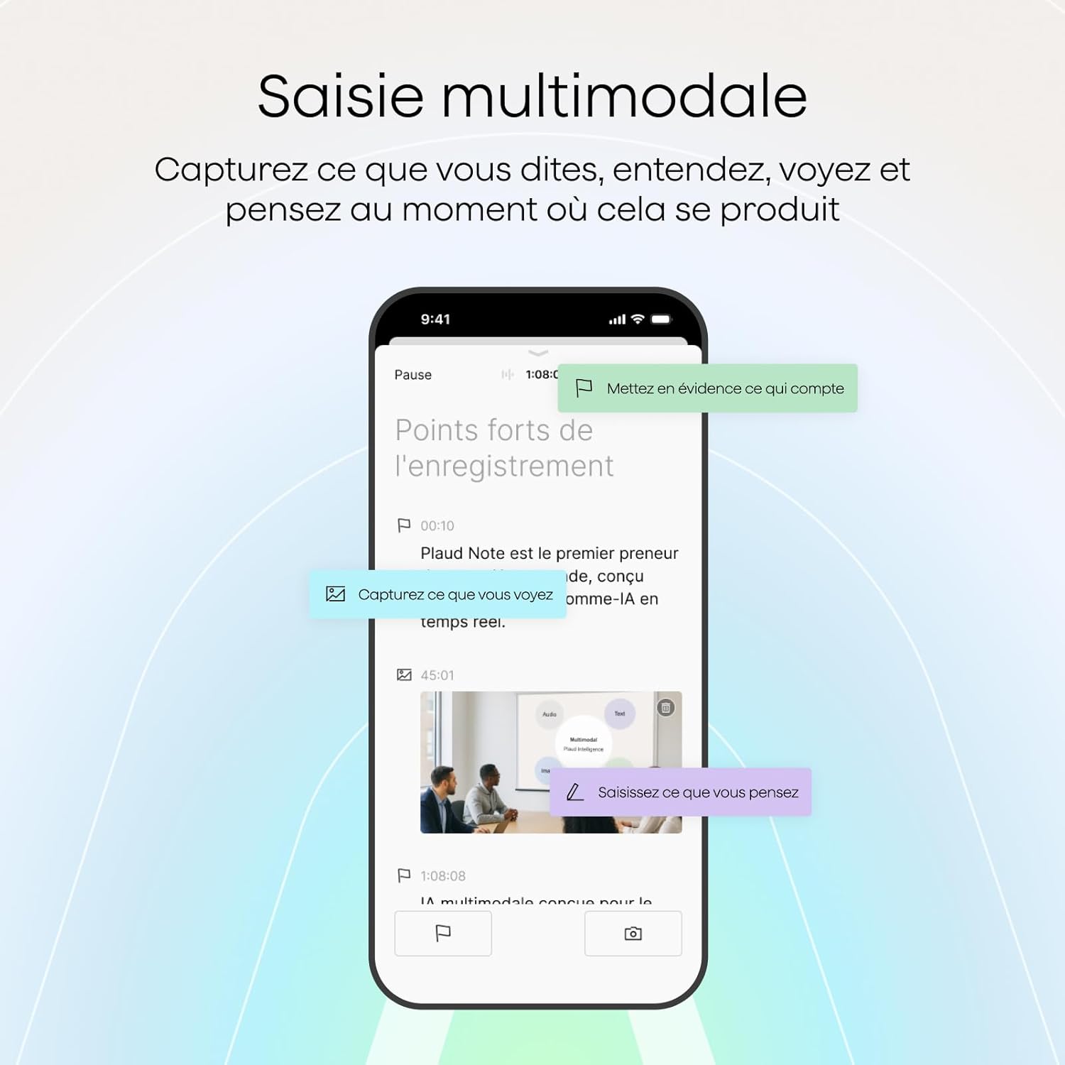 Thumbnail 3 de Plaud NotePin S — Enregistreur Vocal IA avec bouton tactile, transcription et résumés IA