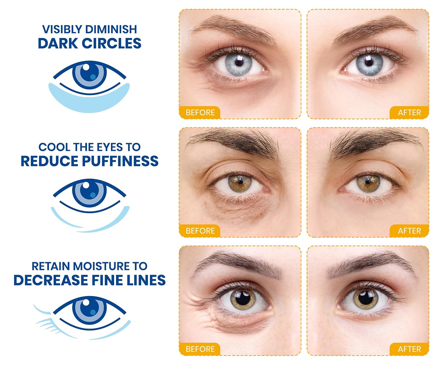 Detalle de Stylia Under Eye Patches, 30 Pairs with 24k Gold, Vitamin C & Hyaluronic Acid