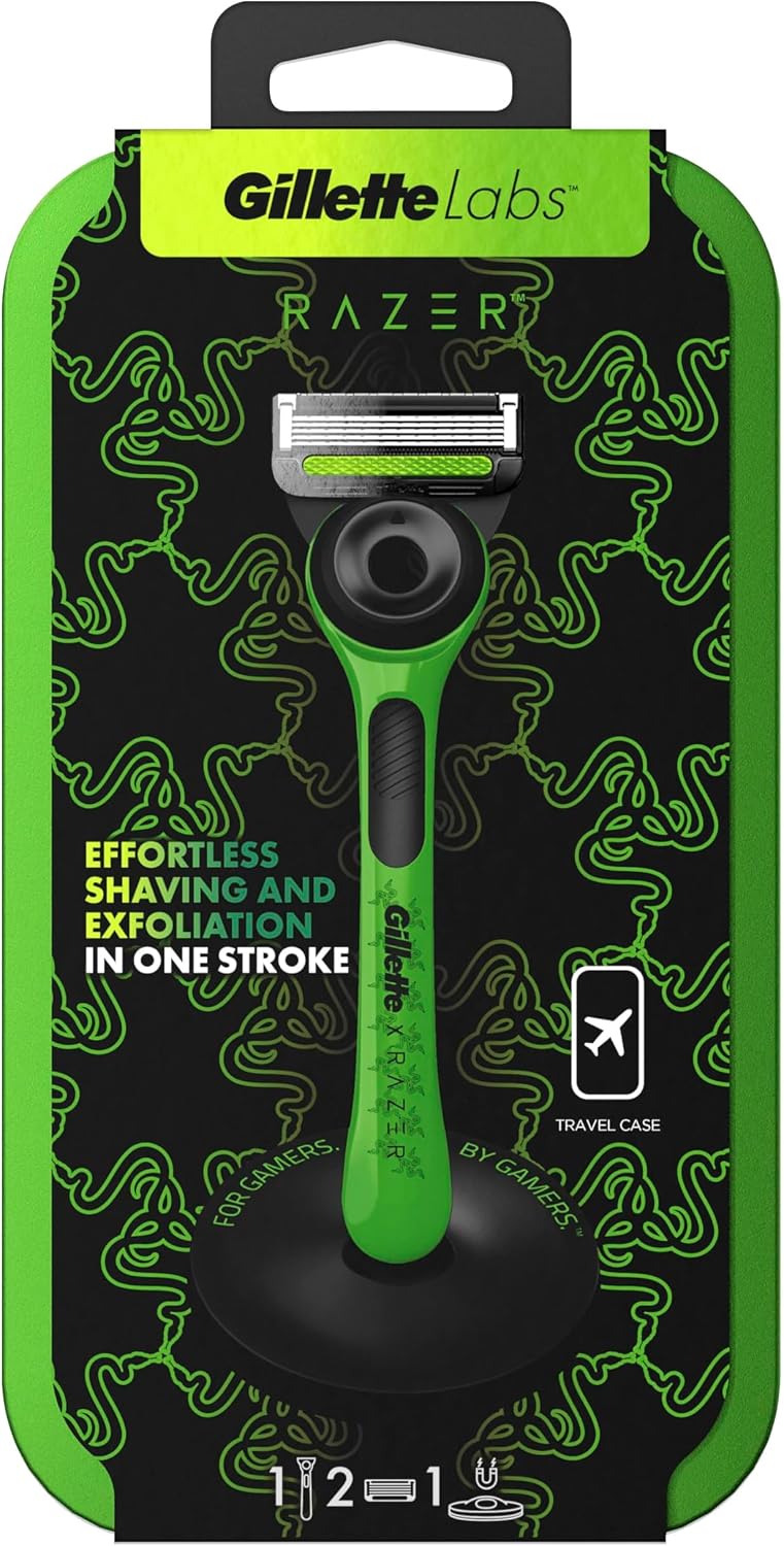 Detalle de Gillette Labs Razer Limited Edition Exfoliating Razor with 5 Blades, Stand and Travel Case