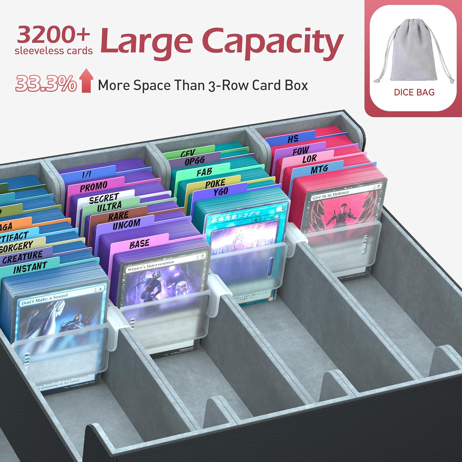 Thumbnail 1 de ENTUMO 4-Row【3200+】 Trading Card Storage Box – Comprehensive Organizer for MTG, Commander, and More